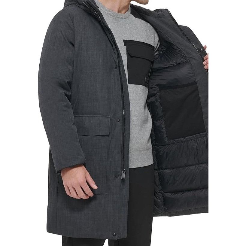 DKNY DKNY Men's Charcoal Gray Hooded Parka Water Resistant Coat X Size US XXL / EU 58 / 5 - 3 Thumbnail