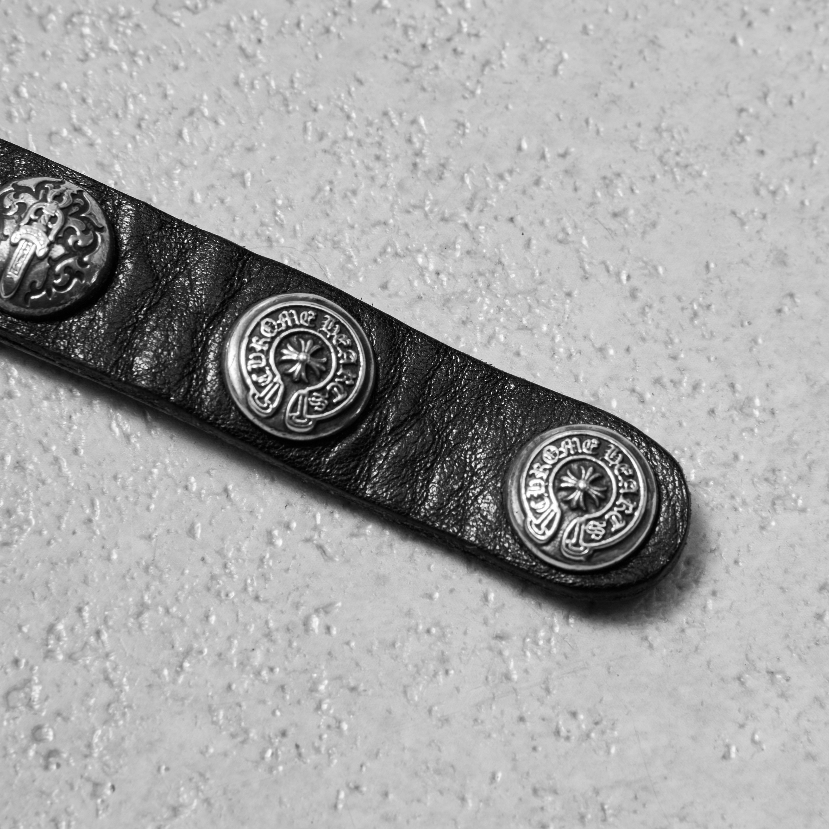 Chrome Hearts CHROME HEARTS 2 Button 2 Snap Bracelet Cross Black Leather Size ONE SIZE - 4 Thumbnail