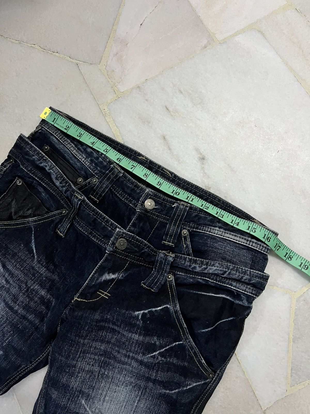 Japanese Brand PPFM DOUBLE WAIST RARE JEANS Size US 33 - 13 Thumbnail