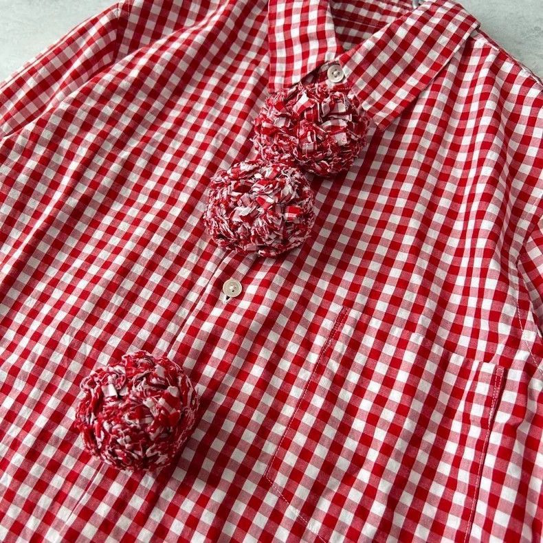 Comme des Garcons Comme Des Garcons Fur Ball Red Plaid Shirt Size M / US 6-8 / IT 42-44 - 2 Thumbnail