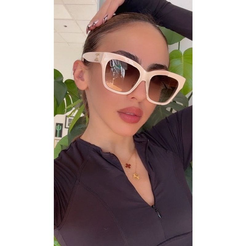 Celine NEW Celine CL40253F Triomphe Cat Eye Ivory White Sunglasses Size ONE SIZE - 1 Thumbnail