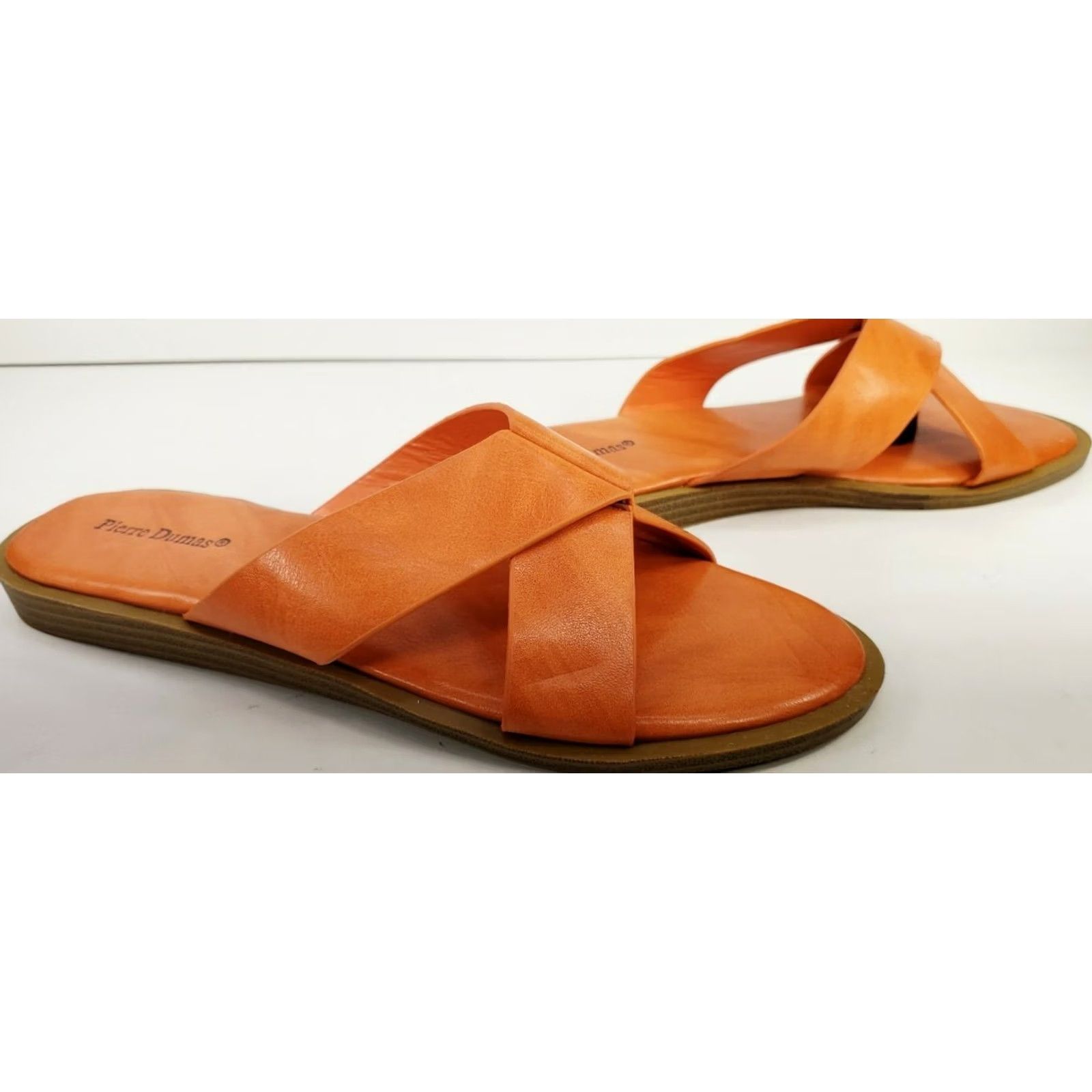 Vintage Pierre Dumas Lizzie2 Sandals Size 7M Orange Women's Slide Size US 7 / IT 37 - 2 Thumbnail