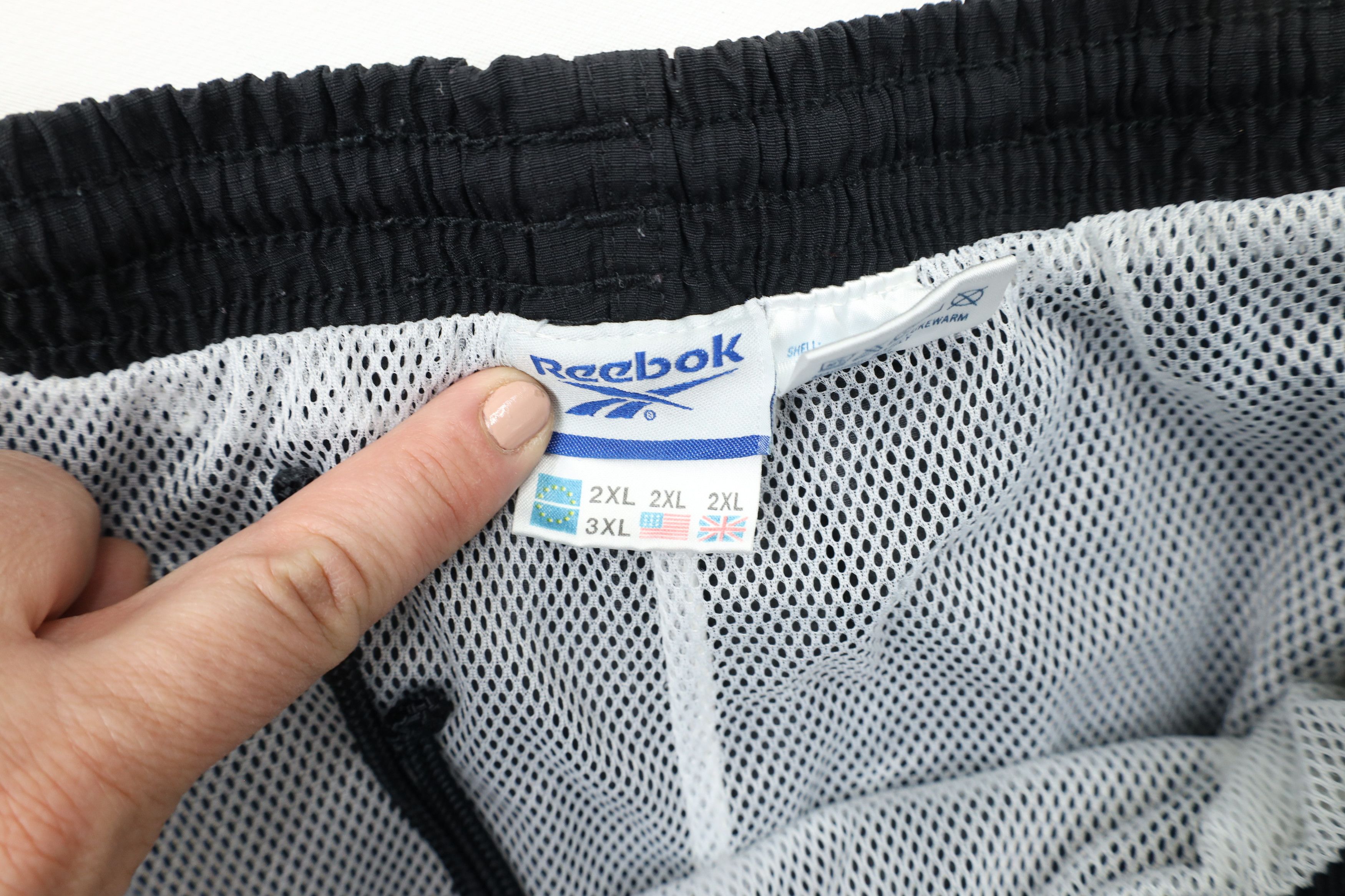 Reebok × Vintage Vintage 90s Reebok Lined Wide Leg Windbreaker Pants Black Size US 40 / EU 56 - 10 Thumbnail