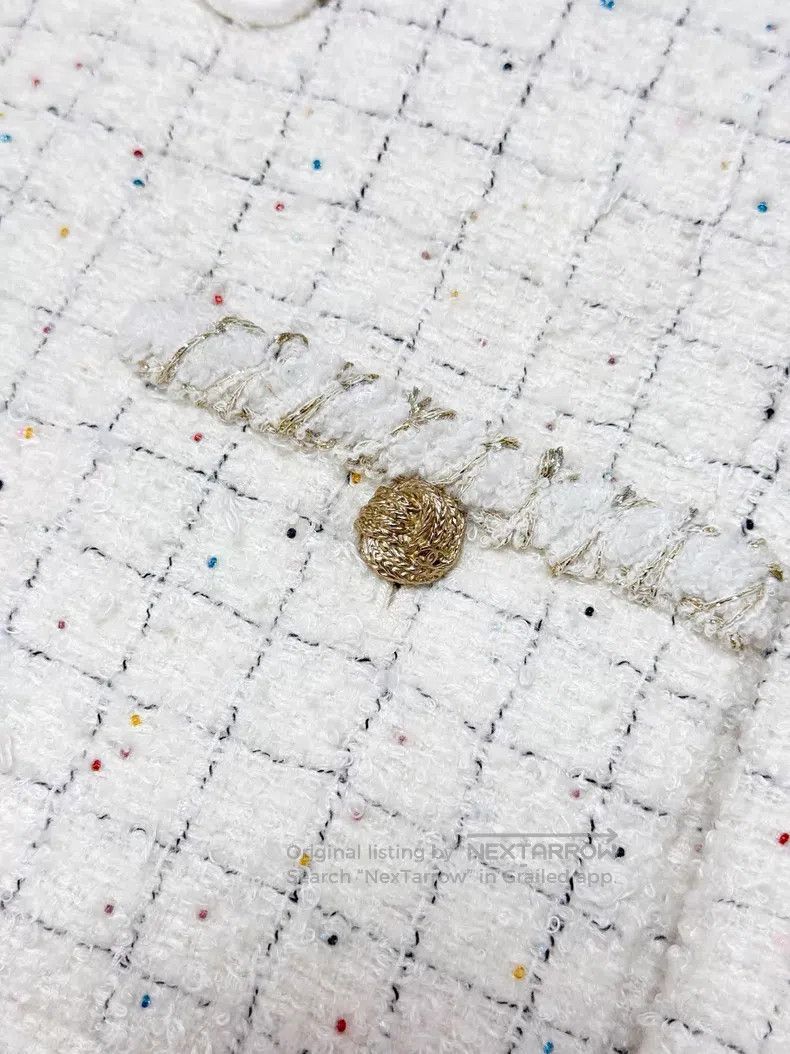 Chanel Chanel Plate-button woven two-pocket plaid tweed long-slee Size XXS / US 00 / IT 34 - 3 Thumbnail