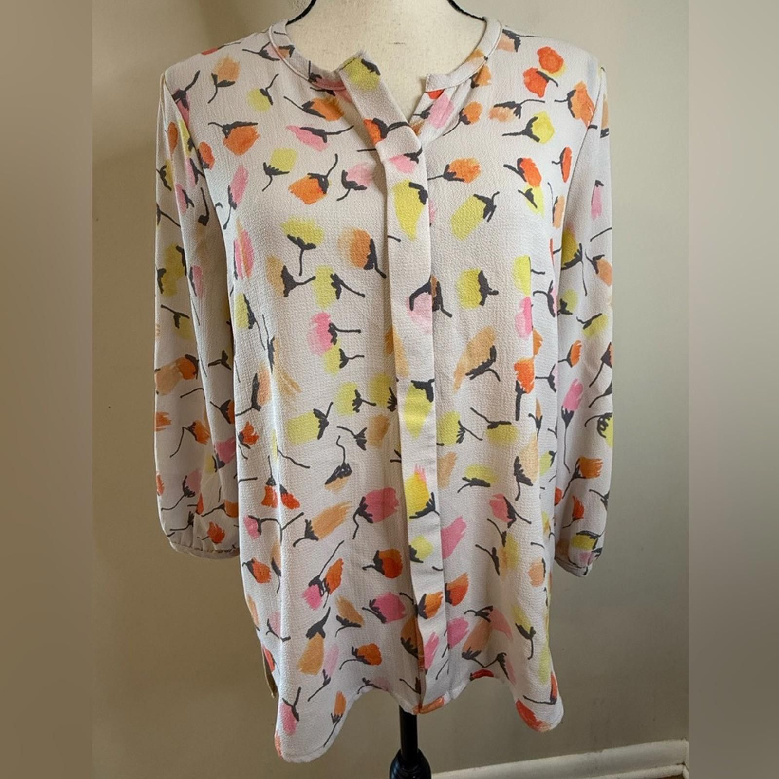 Celine C&E pastel floral crop sleeve top SZ M Size M / US 6-8 / IT 42-44 - 1 Thumbnail