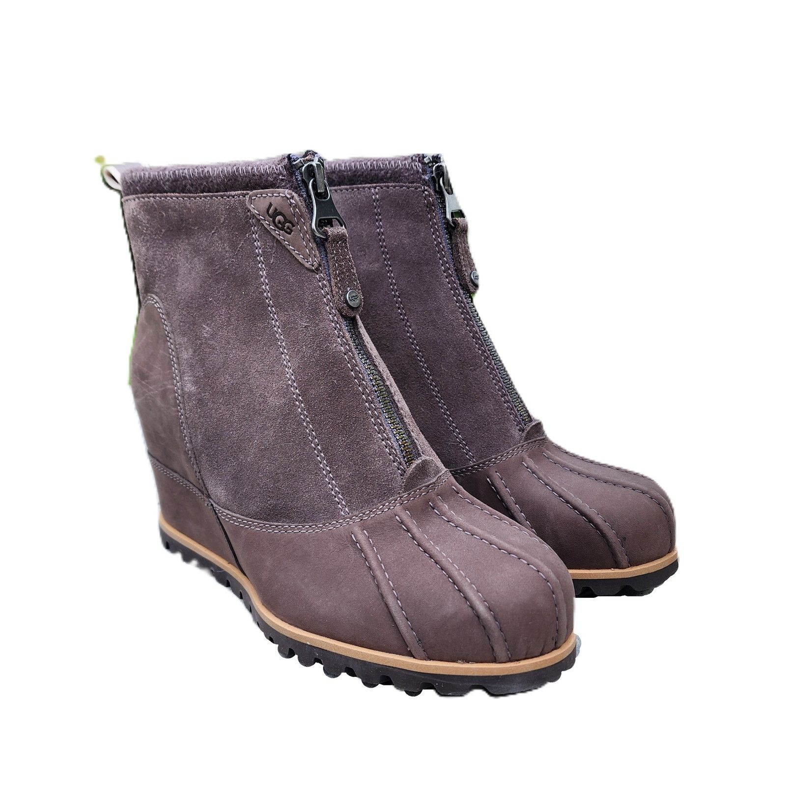 Ugg UGG Reggie Thundercloud Leather Wedge Ankle Boots 7.5 Size US 7.5 / IT 37.5 - 2 Thumbnail