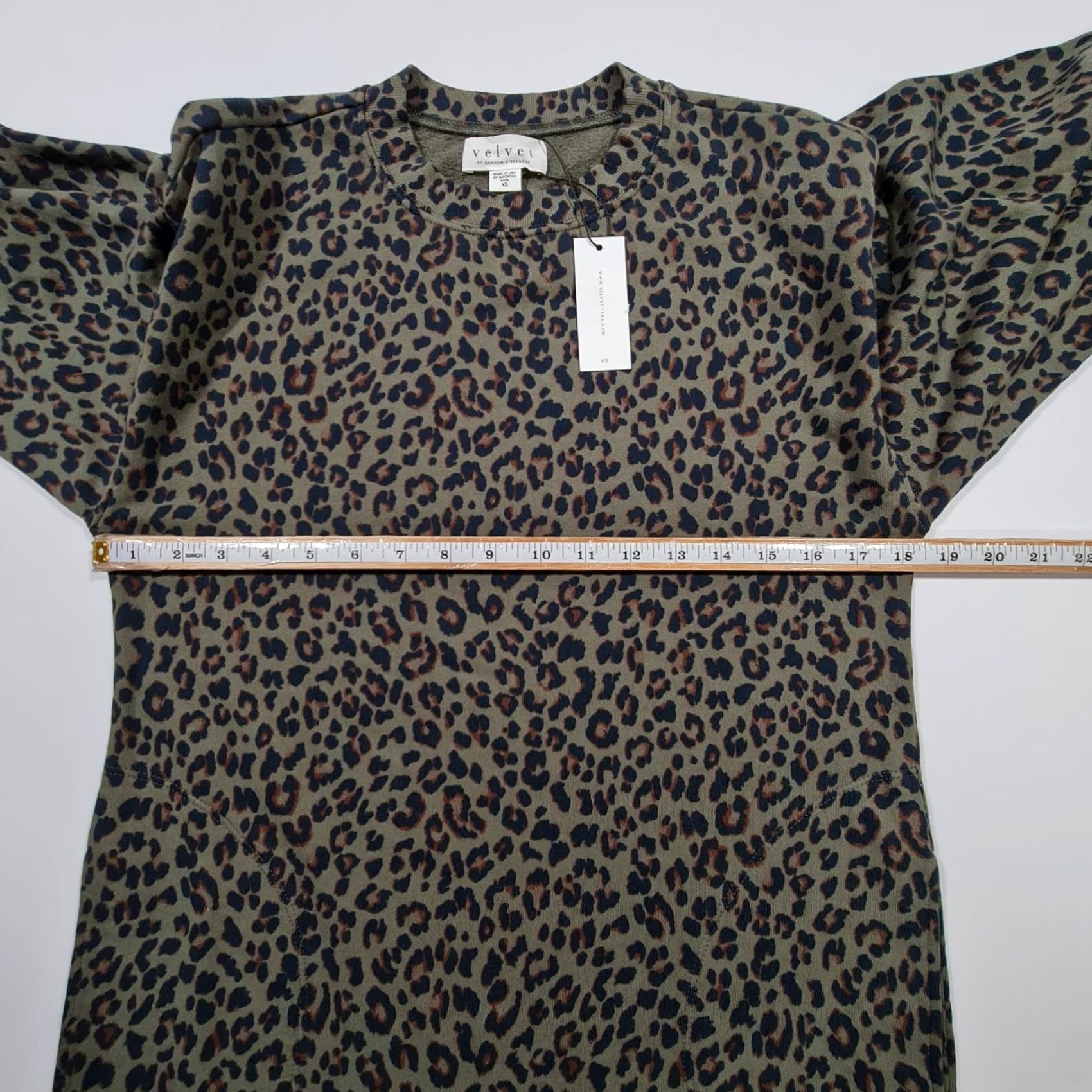 Velvet Velvet Womens Jumper Dress Green XS Long Sleeves Knee Length Animal Print Top Size XS / US 0-2 / IT 36-38 - 4 Thumbnail