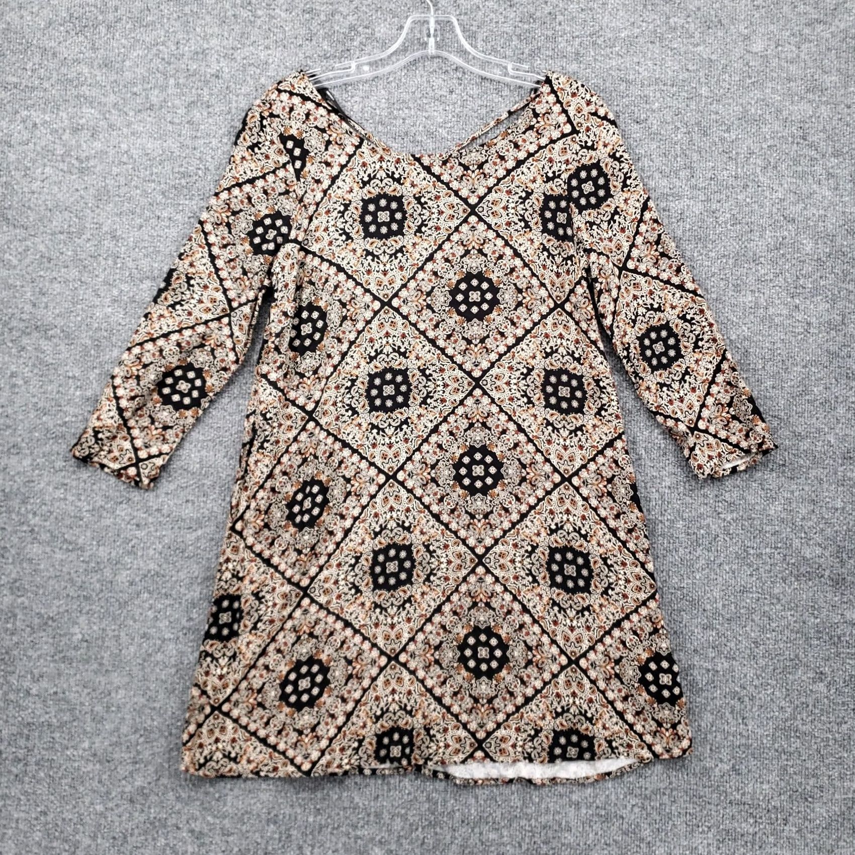 Forever 21 FOREVER 21 Dress Womens XS Black Mini Short Length Paisley 3/4 Sleeves NEW Size 26" / US 2 / IT 38 - 2 Thumbnail