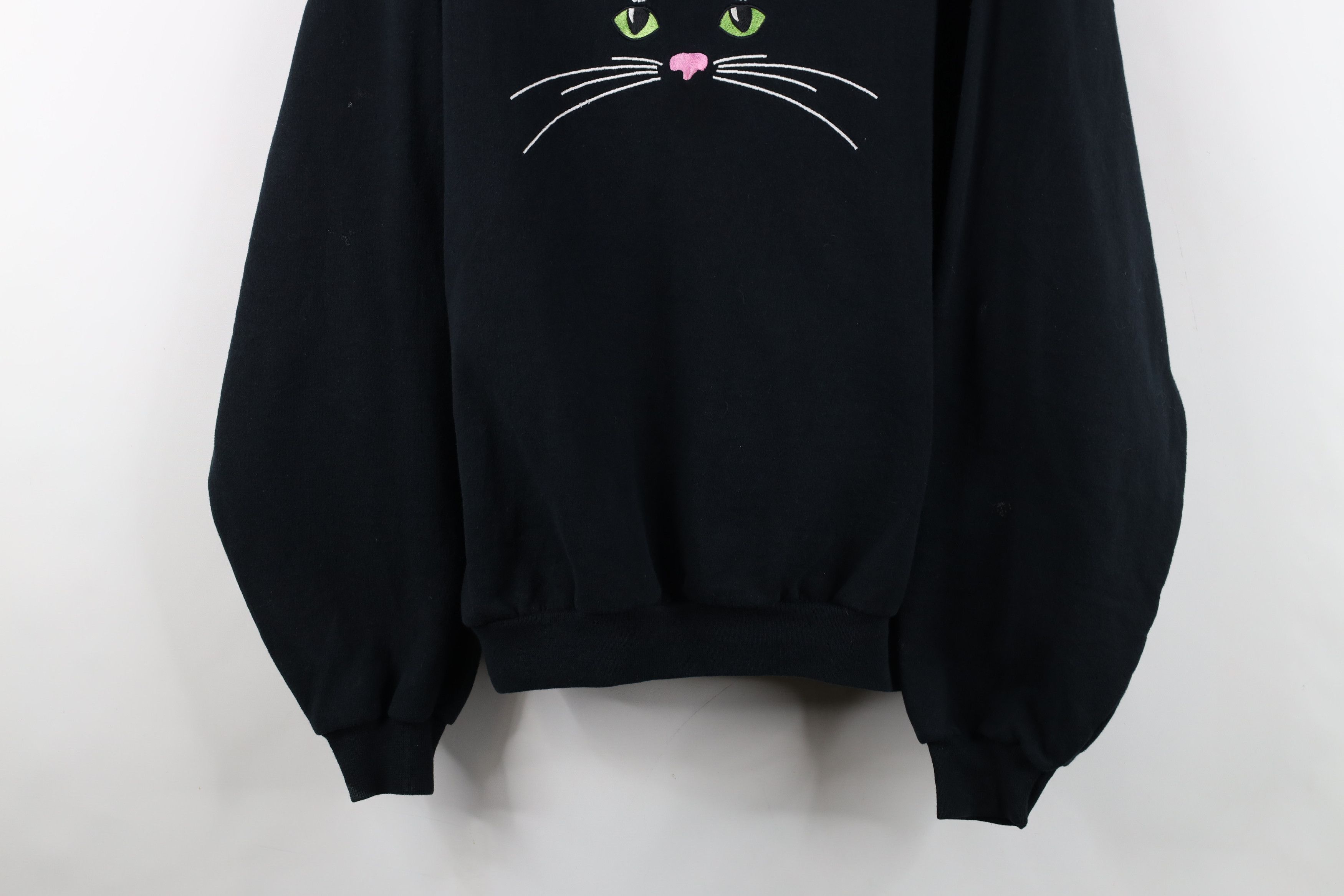 Vintage Vintage 90s Streetwear Cat Kitten Cat Lady Sweatshirt USA Size XL / US 12-14 / IT 48-50 - 3 Thumbnail