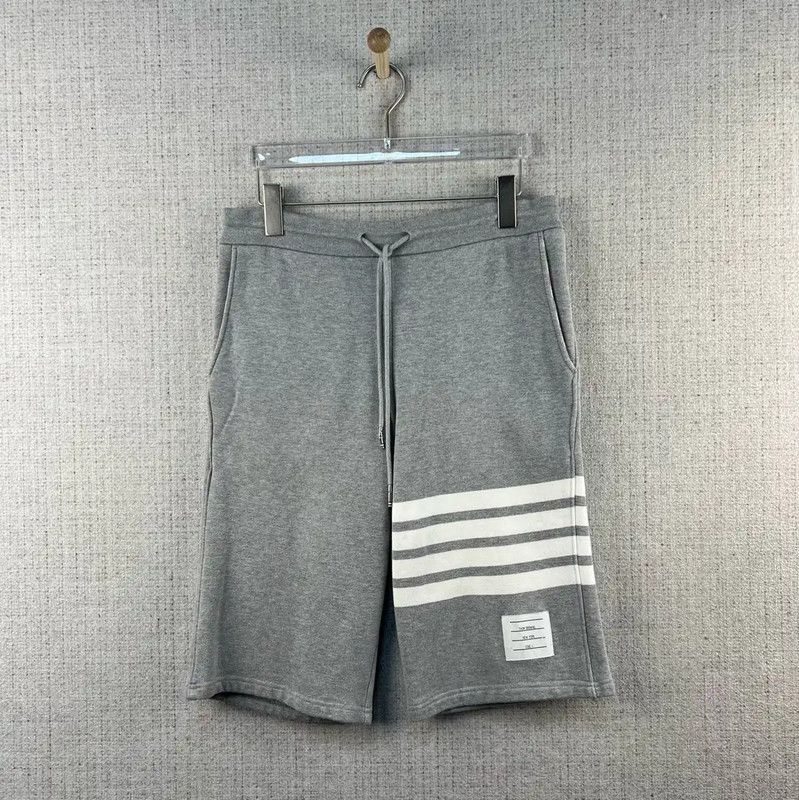 Thom Browne Thom Browne Gray Cotton Striped Shorts 0089 Size US 32 / EU 48 - 1 Thumbnail