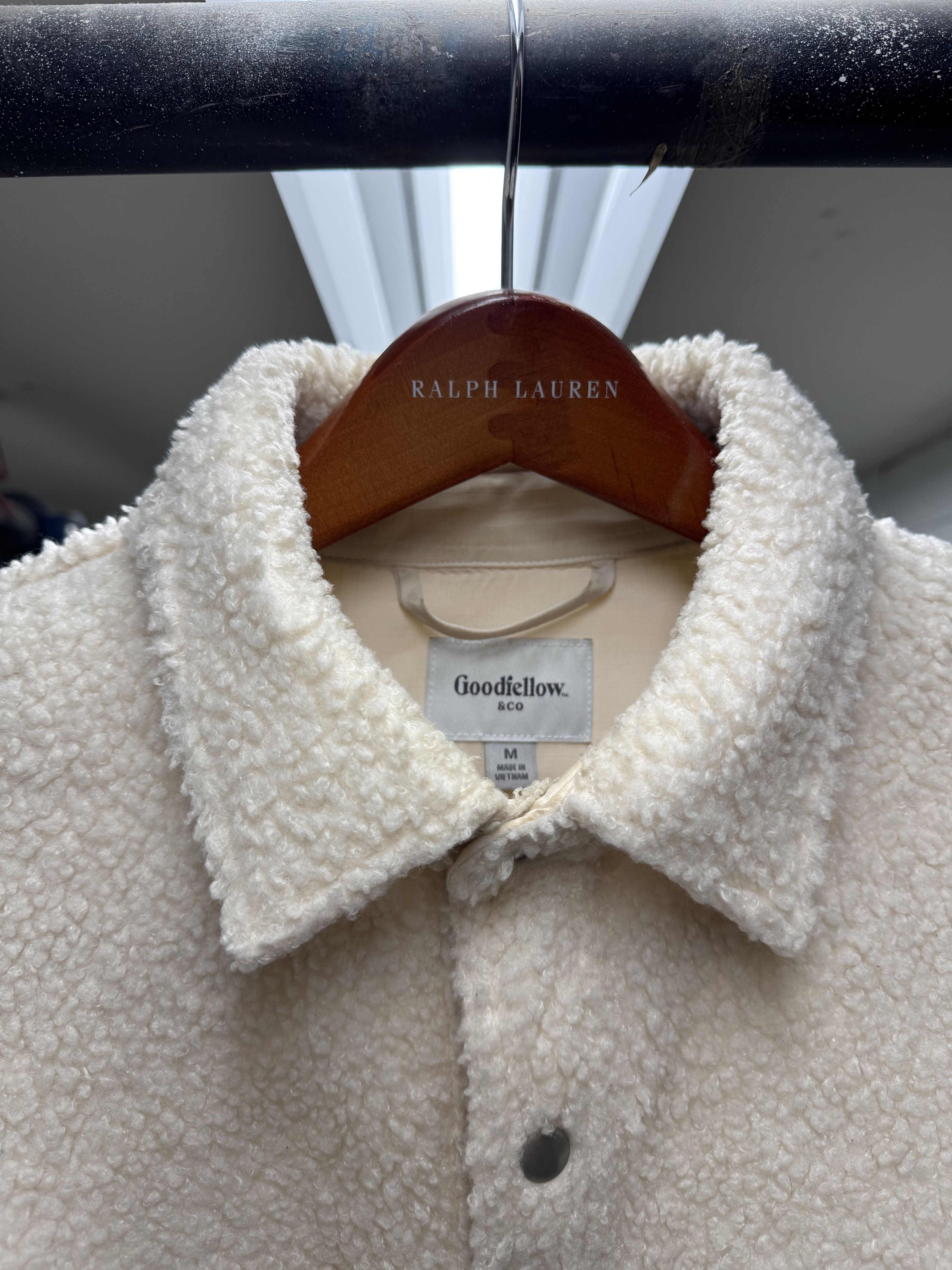 Other Goodfellow and Co Faux Shearling Fleece Cream Shirt Jacket Size US M / EU 48-50 / 2 - 2 Thumbnail