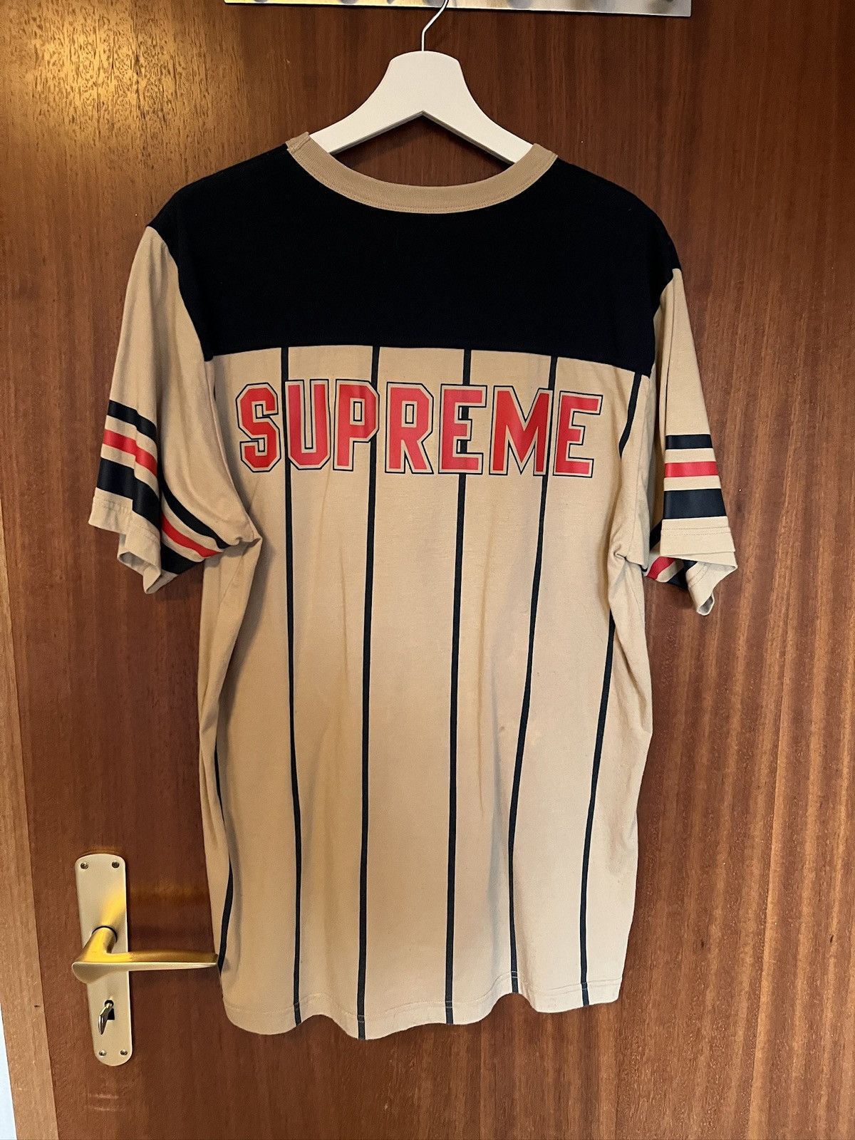 Supreme Supreme Pinstripe Football Top S/S2017 Size US L / EU 52-54 / 3 - 2 Thumbnail