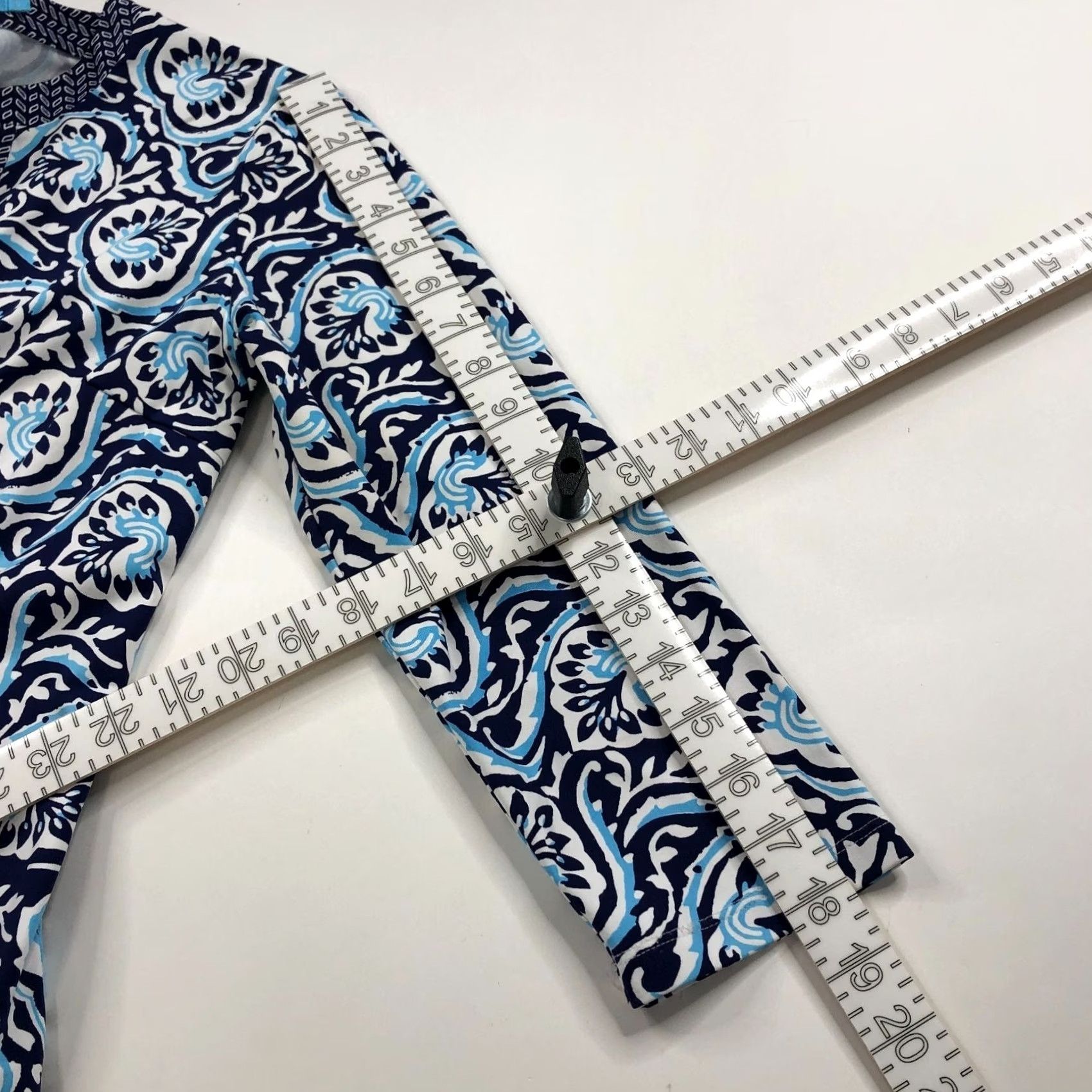 J.McLaughlin J.McLaughlin Shirt Blouse Beach Bohemian V-Neck Long Sleeve Pullover Top All Over Print Blue Womens S Size S / US 4 / IT 40 - 7 Thumbnail