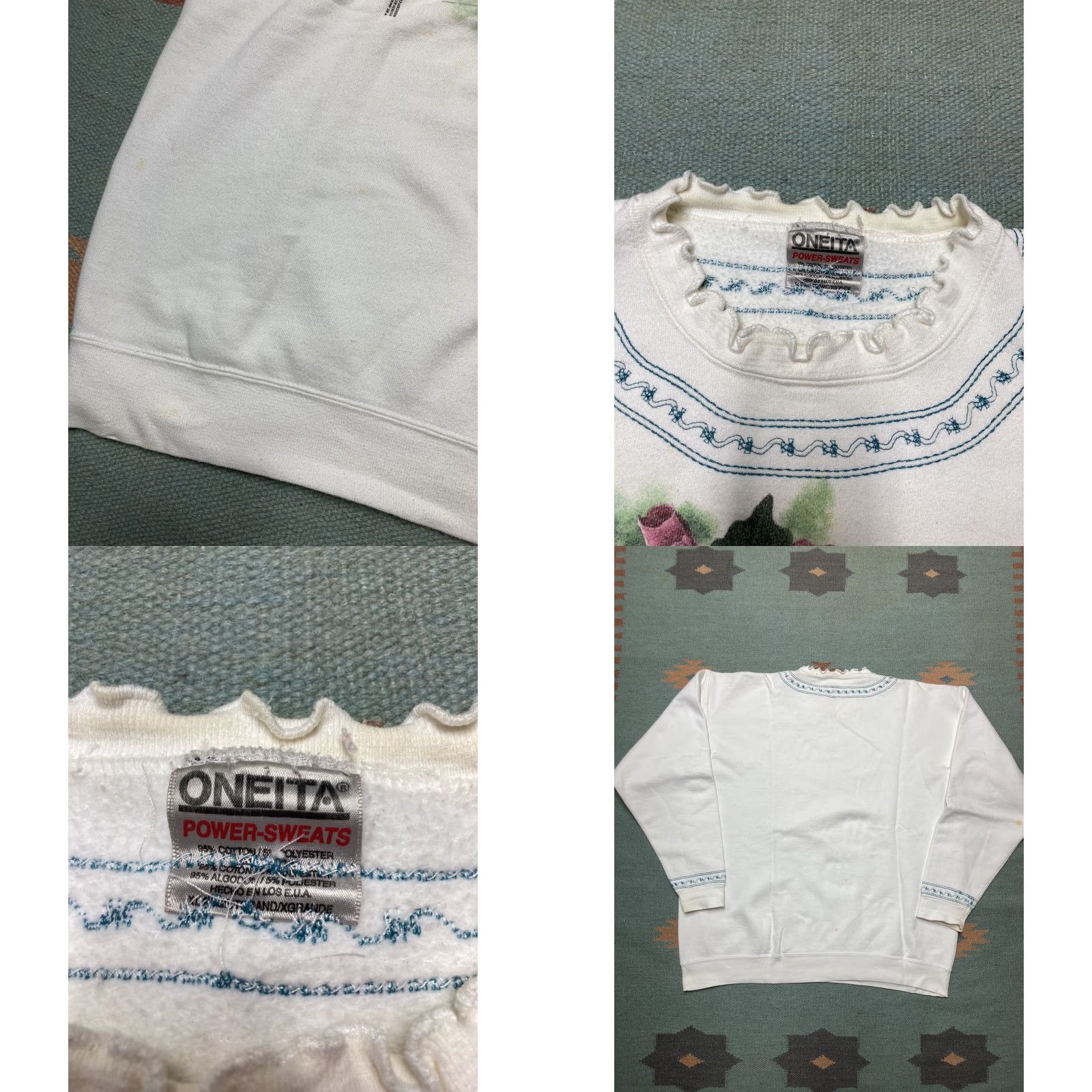Vintage VINTAGE embroidered sweatshirt Hummingbird bird nature animal 90s XL Sweatshirt Men Embroidered Pullover White 90s Mens XL Size US XL / EU 56 / 4 - 9 Thumbnail