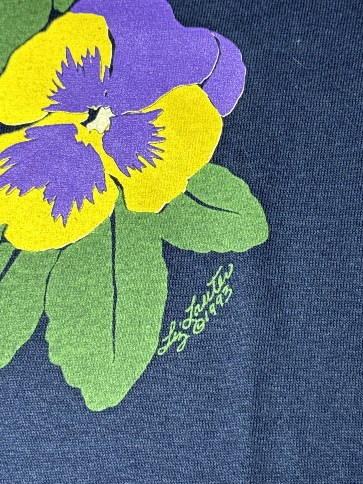 Vintage Flower Graphic Vintage 90s Liz Lauter Floral Large T Shirt Size US L / EU 52-54 / 3 - 3 Thumbnail
