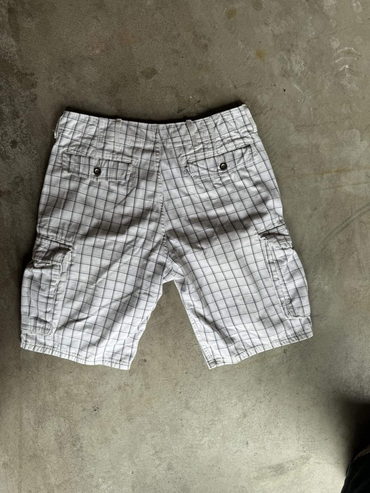 Levi's Levis Shorts Mens 33 White Plaid Cargo Flap Pockets Y2K Size US 33 - 4 Thumbnail