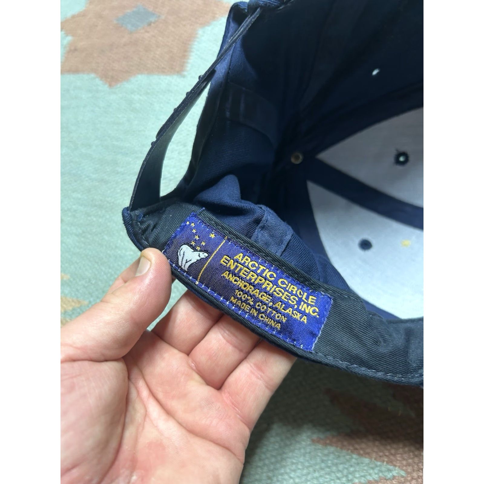 Rainbow VINTAGE Rainbow SnapBack Hat Cap Skagway Alaska Flag Big Dipper Stars Navy Blue Rainbow Men Adjustable Cap Size ONE SIZE - 7 Thumbnail