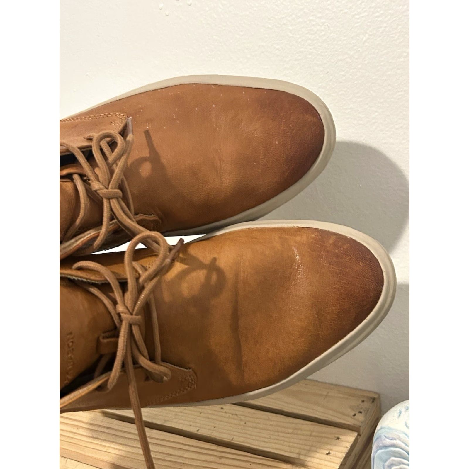 Vintage VINTAGE? No. Just rearrange: Mark Nason Mens Boot LaceUp Chelsea Leather Mid Chukka Brown Tan 11 Leather Upper Insole Outsole Casual Mens Shoes Size US 11 / EU 44 - 5 Thumbnail