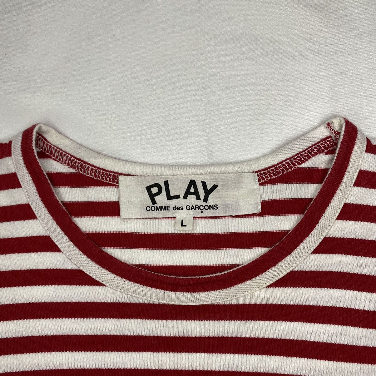 Comme des Garcons × Comme des Garcons PLAY Comme des Garçons Play Red Stripes Logo Tee Size US L / EU 52-54 / 3 - 5 Thumbnail