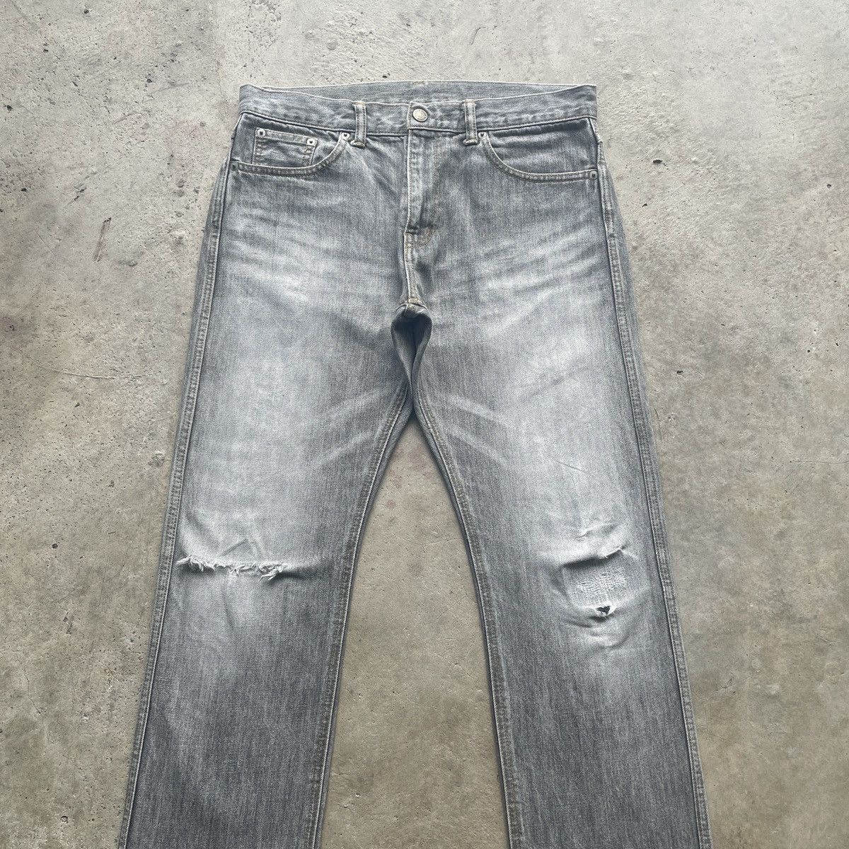 Japanese Brand W33 Vintage Japanese Distressed Faded Black Jeans Pants Size US 33 - 3 Thumbnail