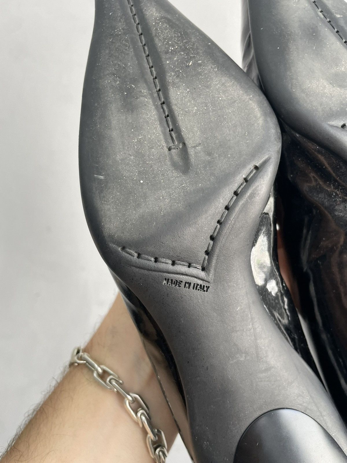 Prada PRADA Kitten Heels Patent Leather Mules Pointed Toe 37 / 7 Size US 7 / IT 37 - 12 Thumbnail