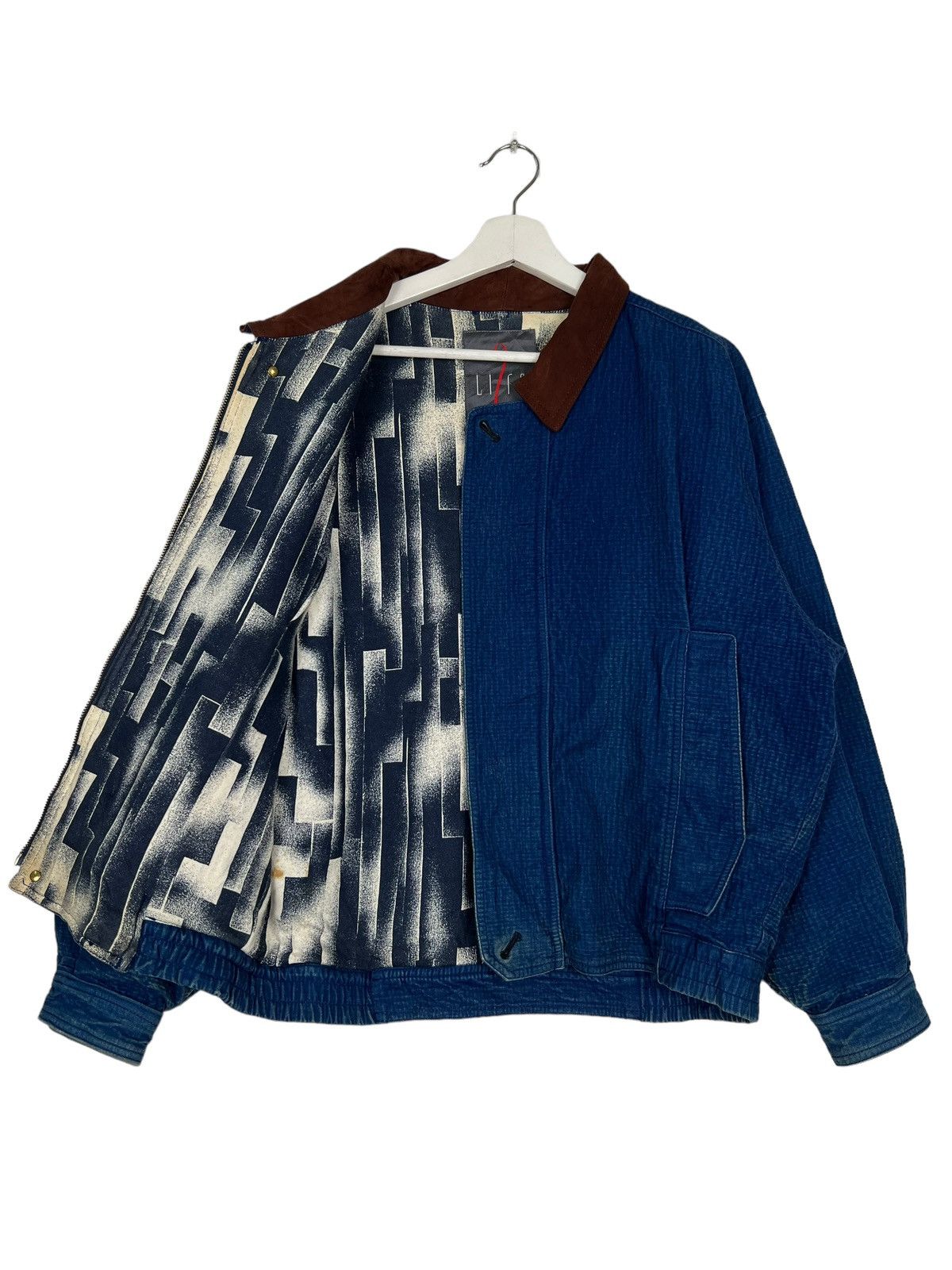 Indigo × Japanese Brand 🔥 VINTAGE 90s LIFE 2 by SIMPLE LIFE INDIGO BOMBER JACKET Size US M / EU 48-50 / 2 - 10 Thumbnail
