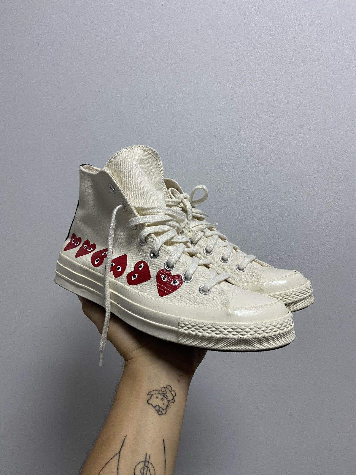 Comme des Garcons PLAY × Converse × Vintage Play Come Des Garcons Converse Unisex Vintage HiTop Sneakers Size US 8.5 / EU 41-42 - 1 Thumbnail