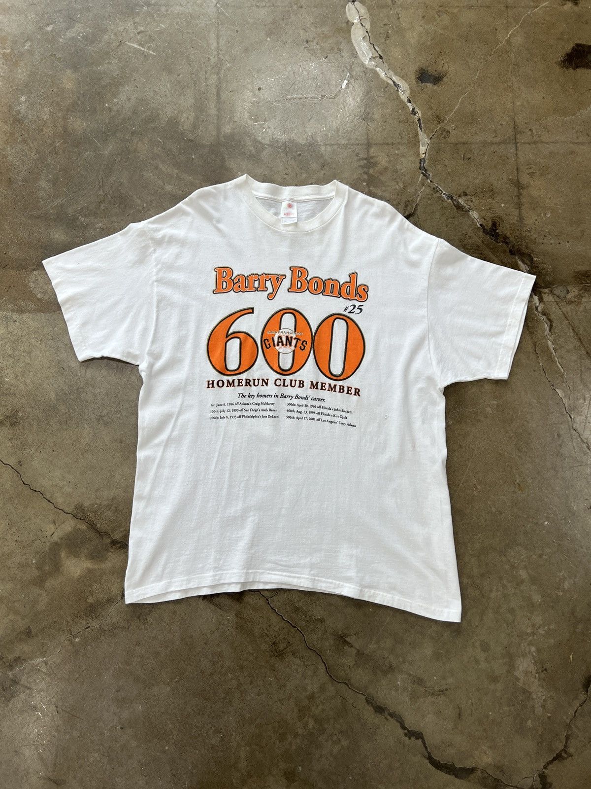 MLB × Vintage Vintage Barry Bonds Homerun San Francisco Giants Tee XXL Size US XXL / EU 58 / 5 - 2 Thumbnail