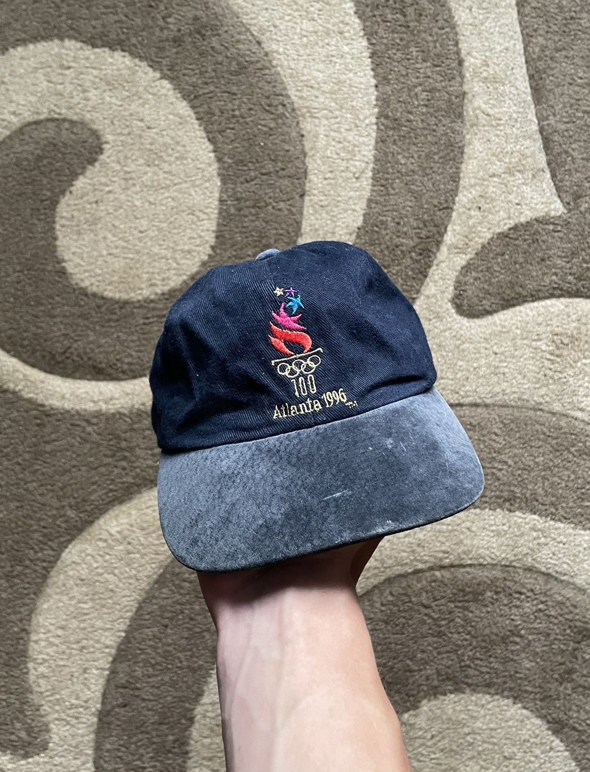 USA Olympics × Vintage Vintage Atlanta 1996 Olympics Games Genuine Suede Hat Cap Size ONE SIZE - 1 Thumbnail
