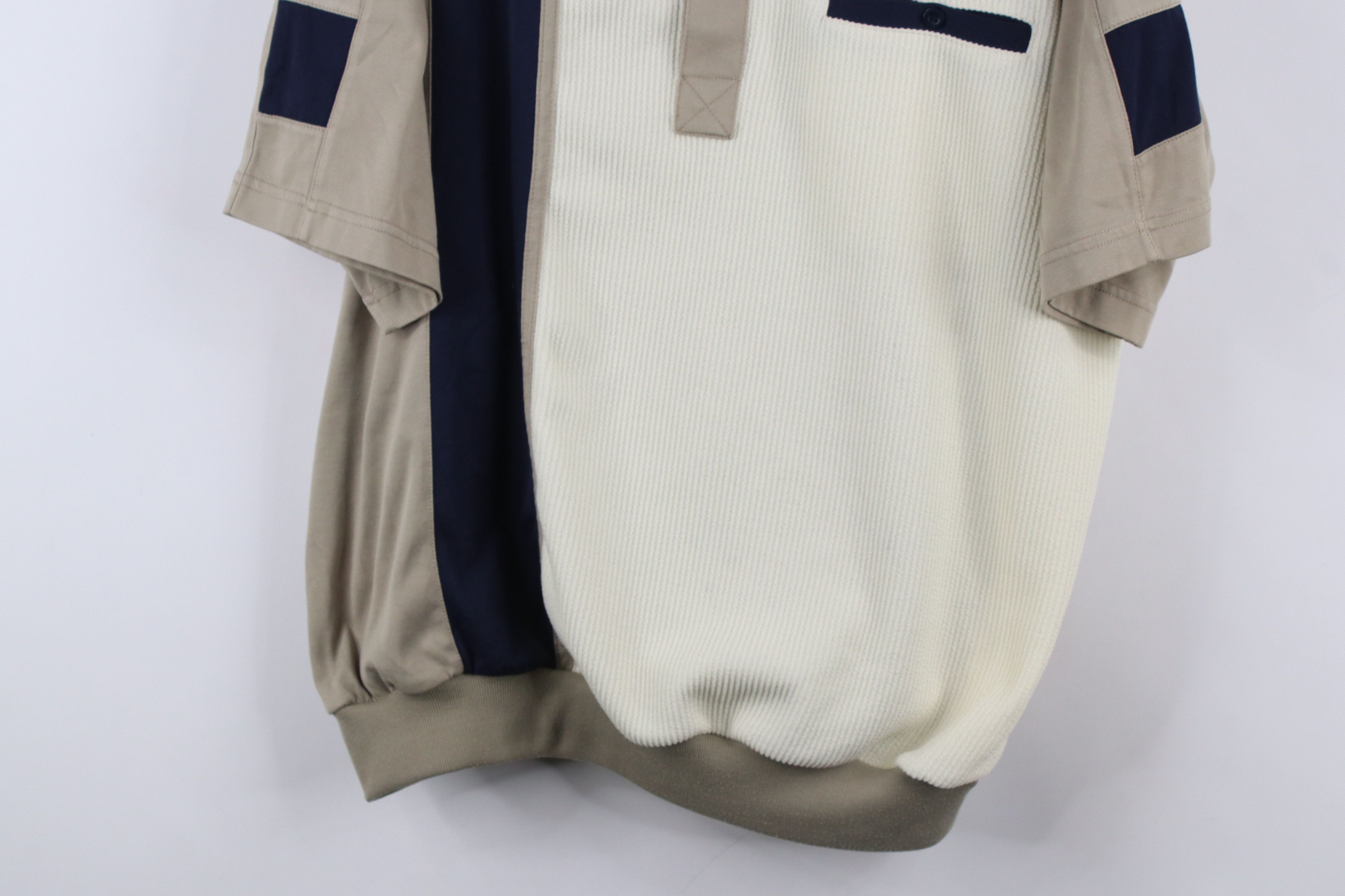 Vintage Vintage 90s Streetwear Block Ribbed Knit Pullover Polo Shirt Size US L / EU 52-54 / 3 - 3 Thumbnail