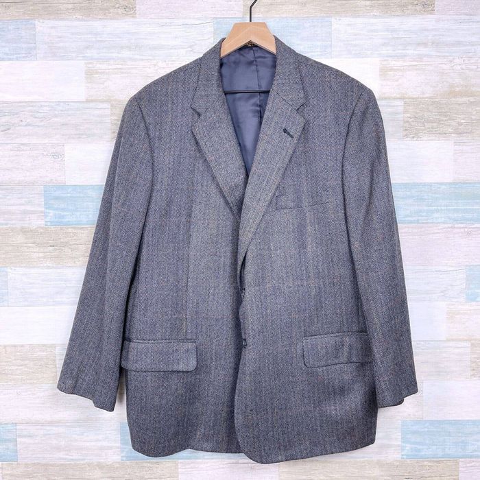 Hickey Freeman Hickey Freeman Wool Sport Coat Gray Windowpane Mens 48R ...