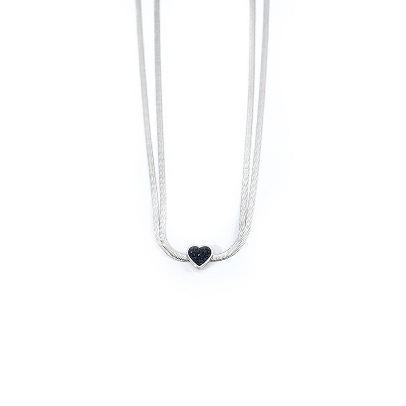 The Unbranded Brand Y2k Minority Love Titanium Steel Double-layer Necklace Size ONE SIZE - 4 Thumbnail