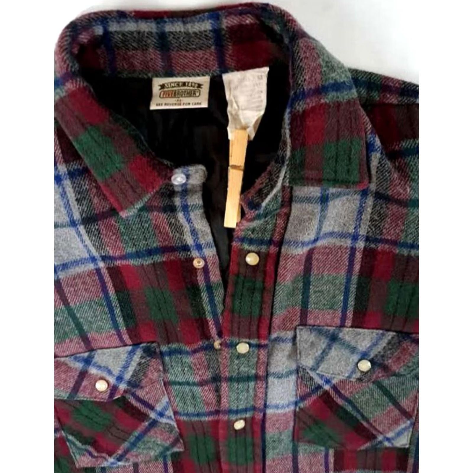 Vintage VINTAGE Five Brothers Shirt Jacket Adult M Plaid Insulated Quilted Button Front USA Pattern: Plaid blue,green,grey,red Size US M / EU 48-50 / 2 - 3 Thumbnail