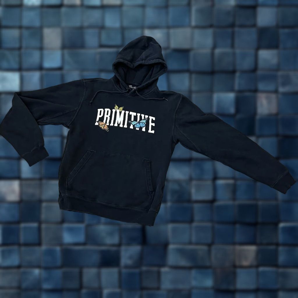 Primitive Primitive Skateboarding Black Hoodie Butterflies Size S Unisex Adults Pullover Drawstring Skateboarding Womens? Mens? Size US S / EU 44-46 / 1 - 1 Thumbnail