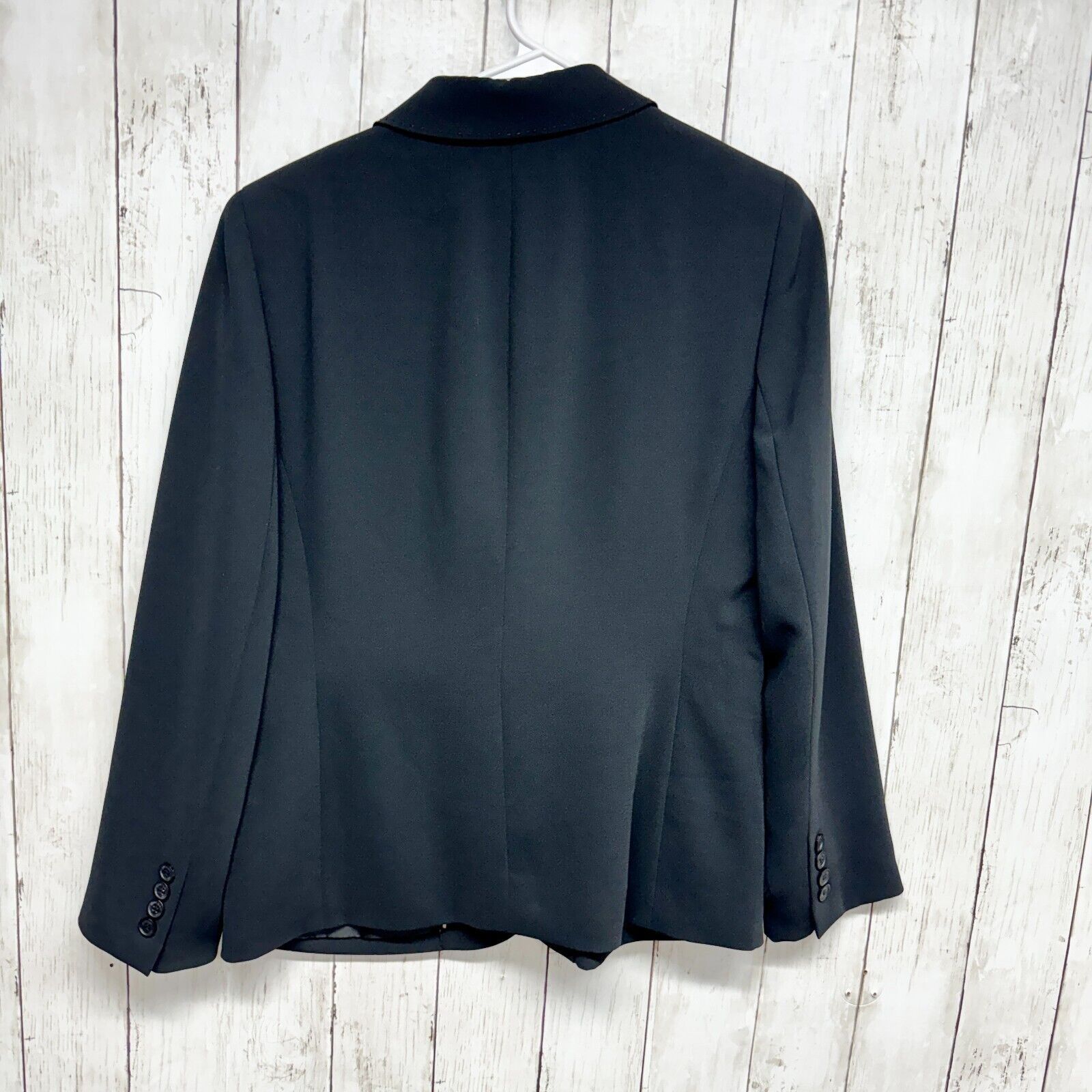 Anne Klein Anne Klein Blazer Jacket 8P Black Pinstriped Platinum Wool Size M / US 6-8 / IT 42-44 - 5 Thumbnail