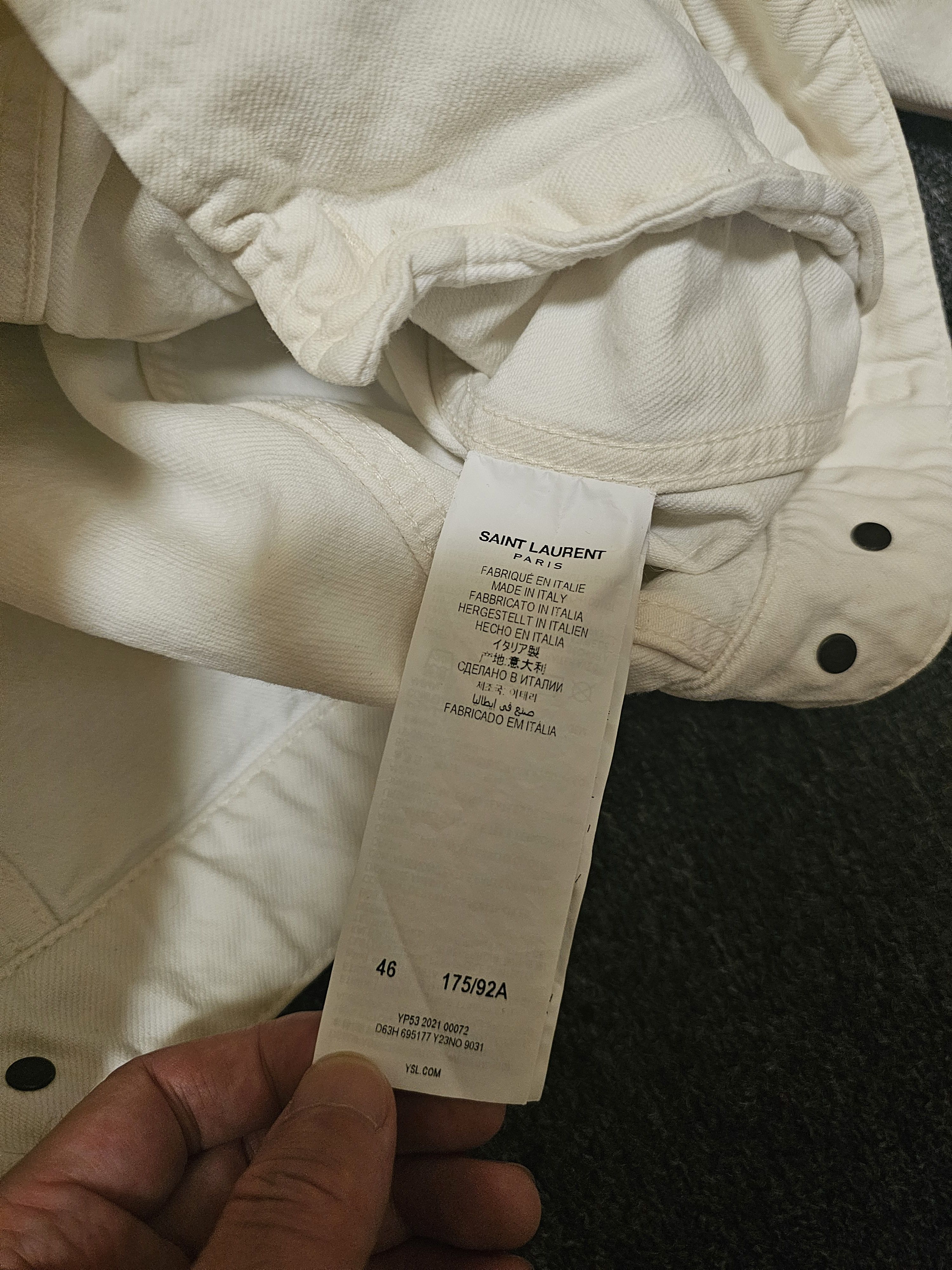 Saint Laurent Paris Saint Laurent Women's Beige Denim Jacket Size M Size M / US 6-8 / IT 42-44 - 5 Thumbnail