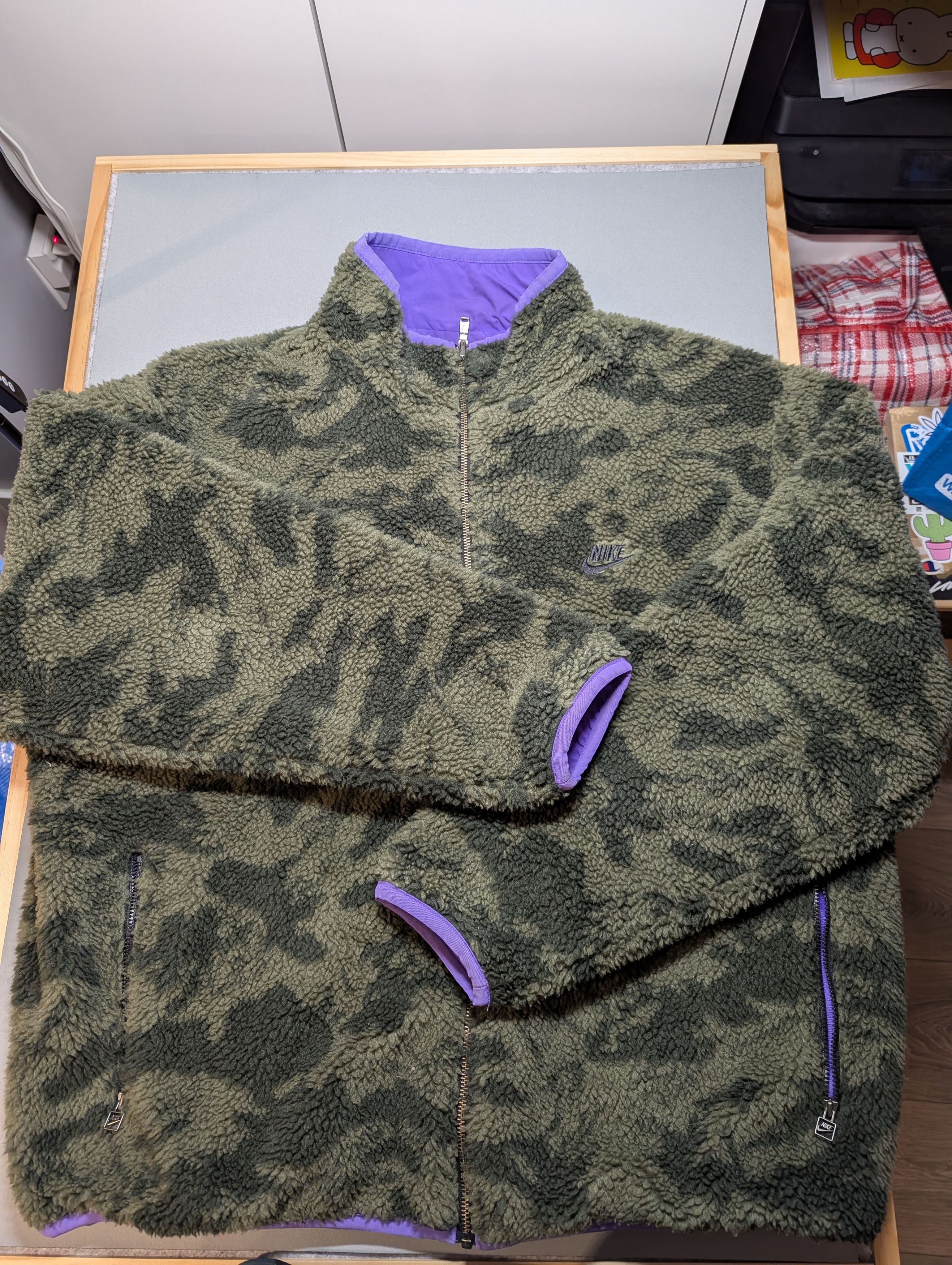 Nike Pre Owned Men Nike Club Fleece+ Winter Top Reversible Sherpa Size US L / EU 52-54 / 3 - 3 Thumbnail