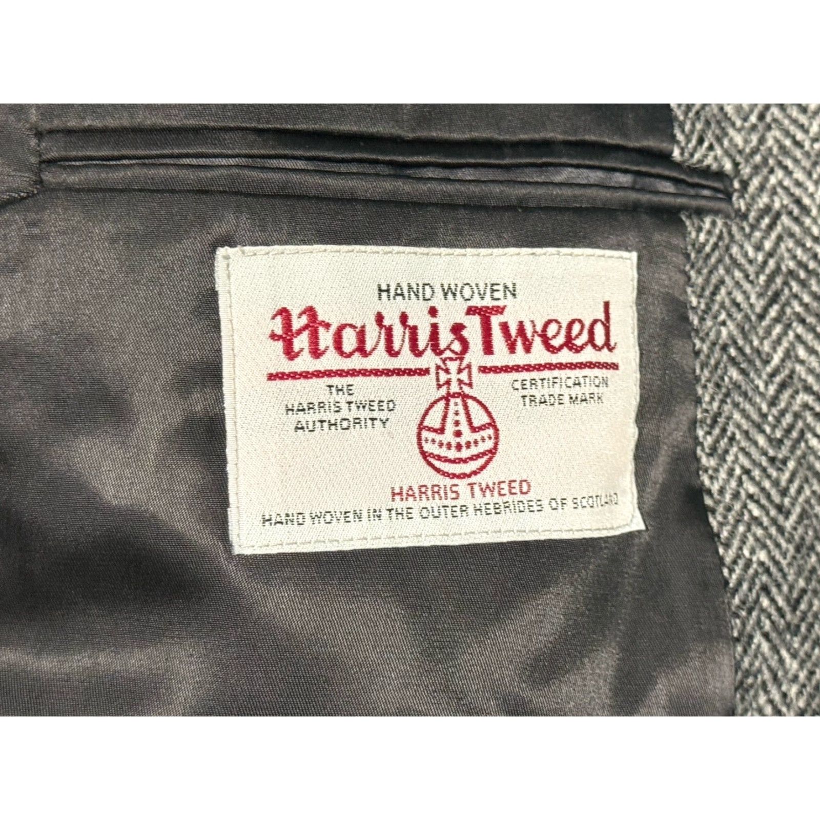 Jos. A. Bank Jos. A. Bank Blazer Mens 48R Gray Herringbone Tweed Wool Sport Coat Size 48R - 4 Thumbnail