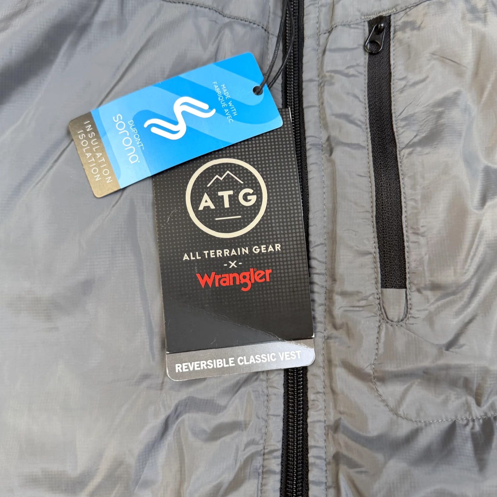 Wrangler Wrangler Vest Mens 2XL Gray Reversible Sorona Zip Insulated All Terrain Gear (ATG) Nylon Quilted Hiking Casual Vintage: No Size US XXL / EU 58 / 5 - 3 Thumbnail