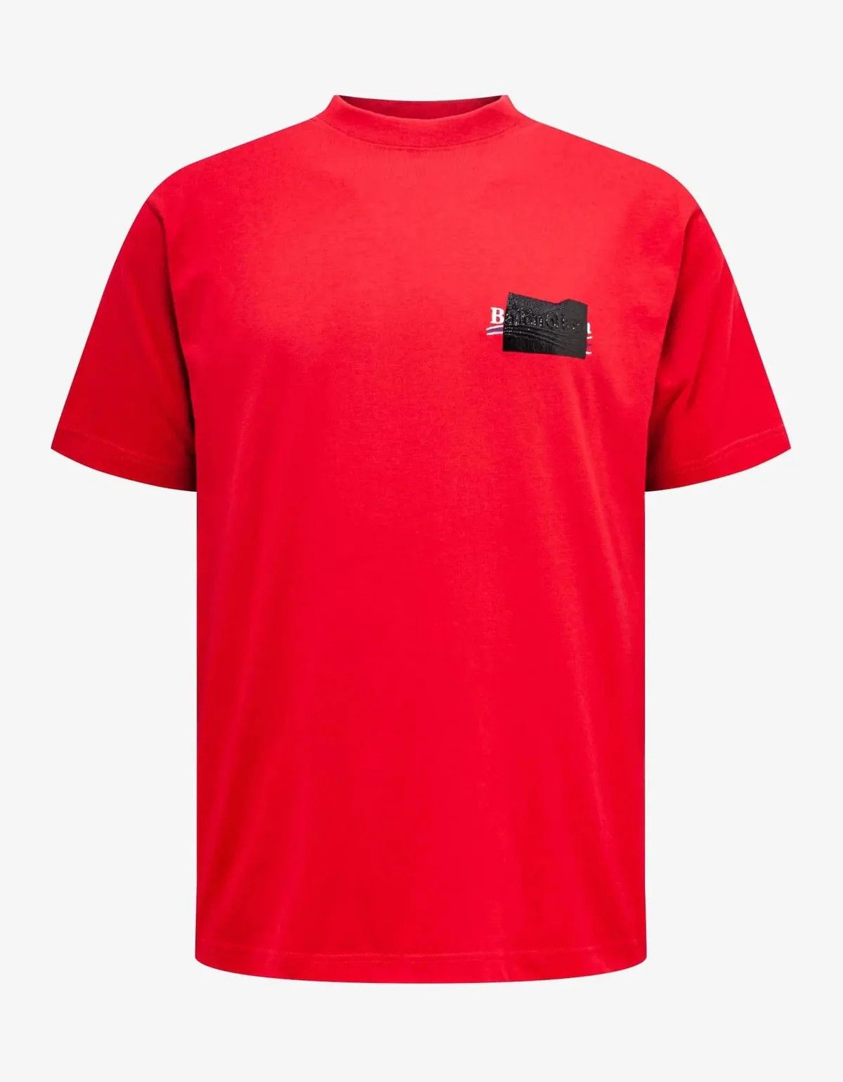 Balenciaga o1s1rm0924 Large Fit T-Shirt in Red/White/Blue Size US XXS / EU 40 - 1 Thumbnail