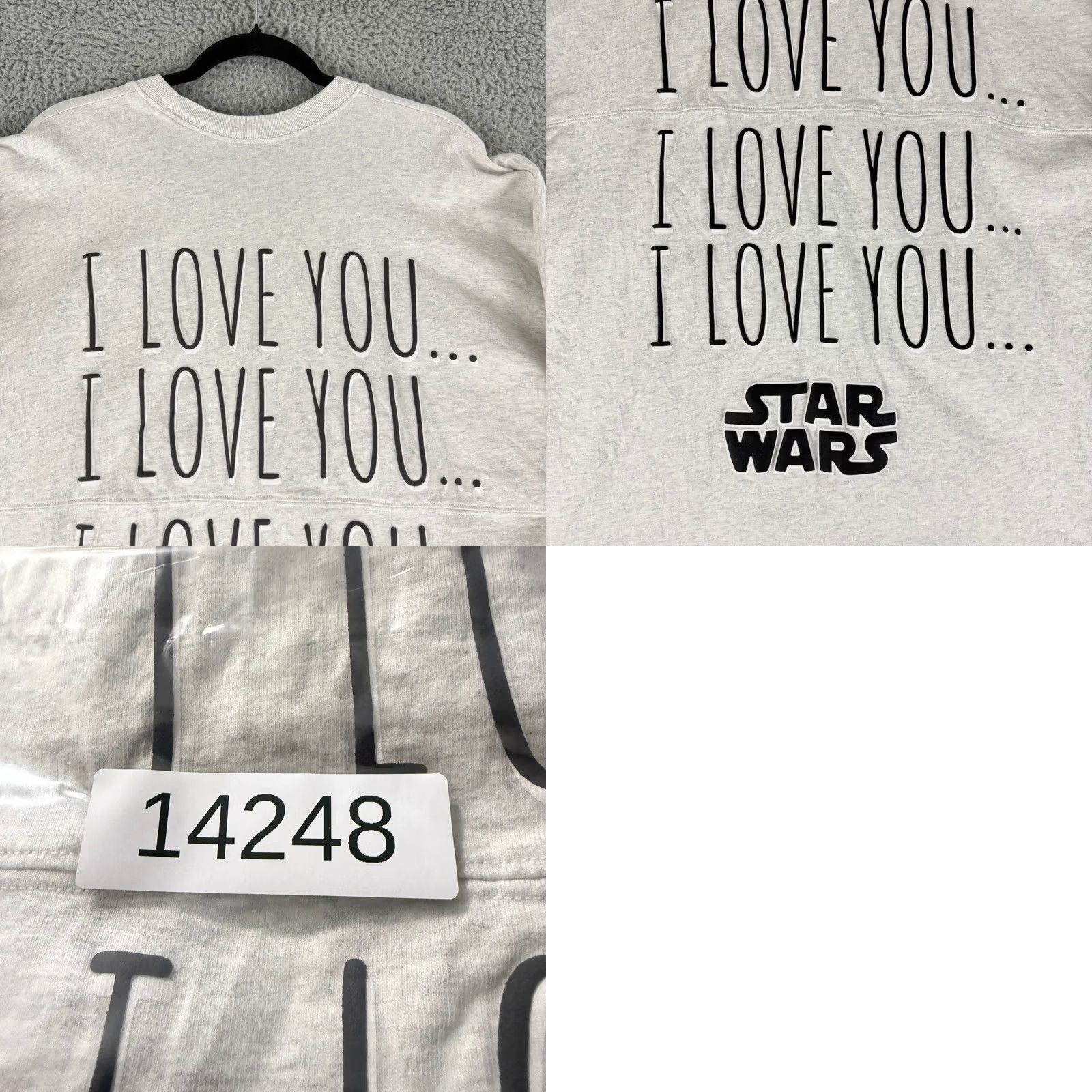Star Wars Star Wars Spirit Jersey Womens 2XL Gray Long Sleeve Millennium Falcon I Love You Crew Neck Size XXL / US 16-18 / IT 52-54 - 9 Thumbnail