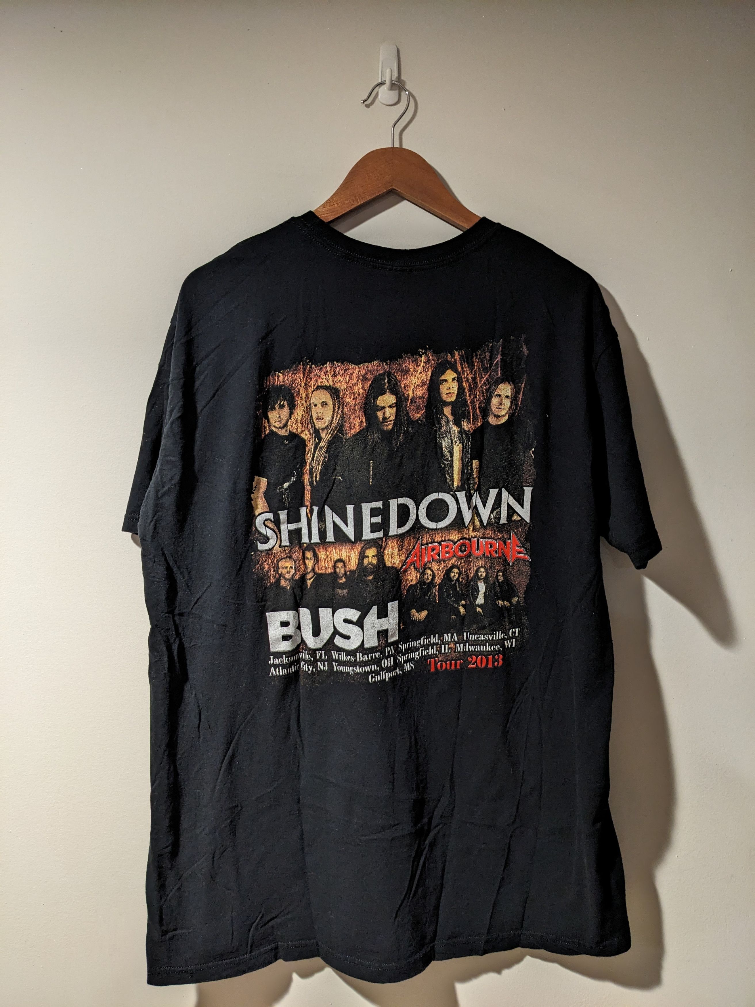Band Tees × Vintage Vintage 2013 Shine Down Tour Black X-Large T-Shirt Size US XL / EU 56 / 4 - 6 Thumbnail