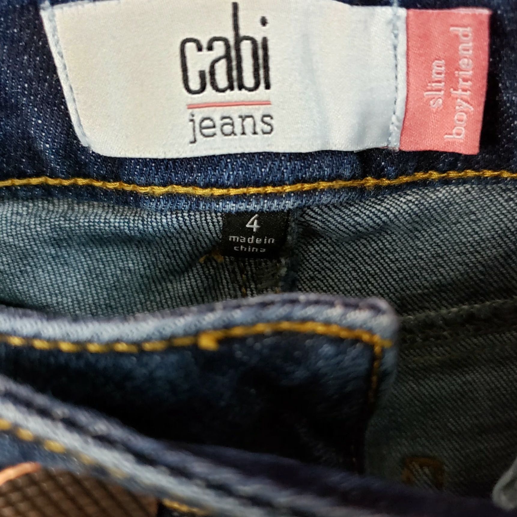 Vintage CAbi 5695 Womens Slim Boyfriend Jeans Sz 4 Blue Patchwork Low Rise Denim Giftless Size 27" / US 4 / IT 40 - 6 Thumbnail
