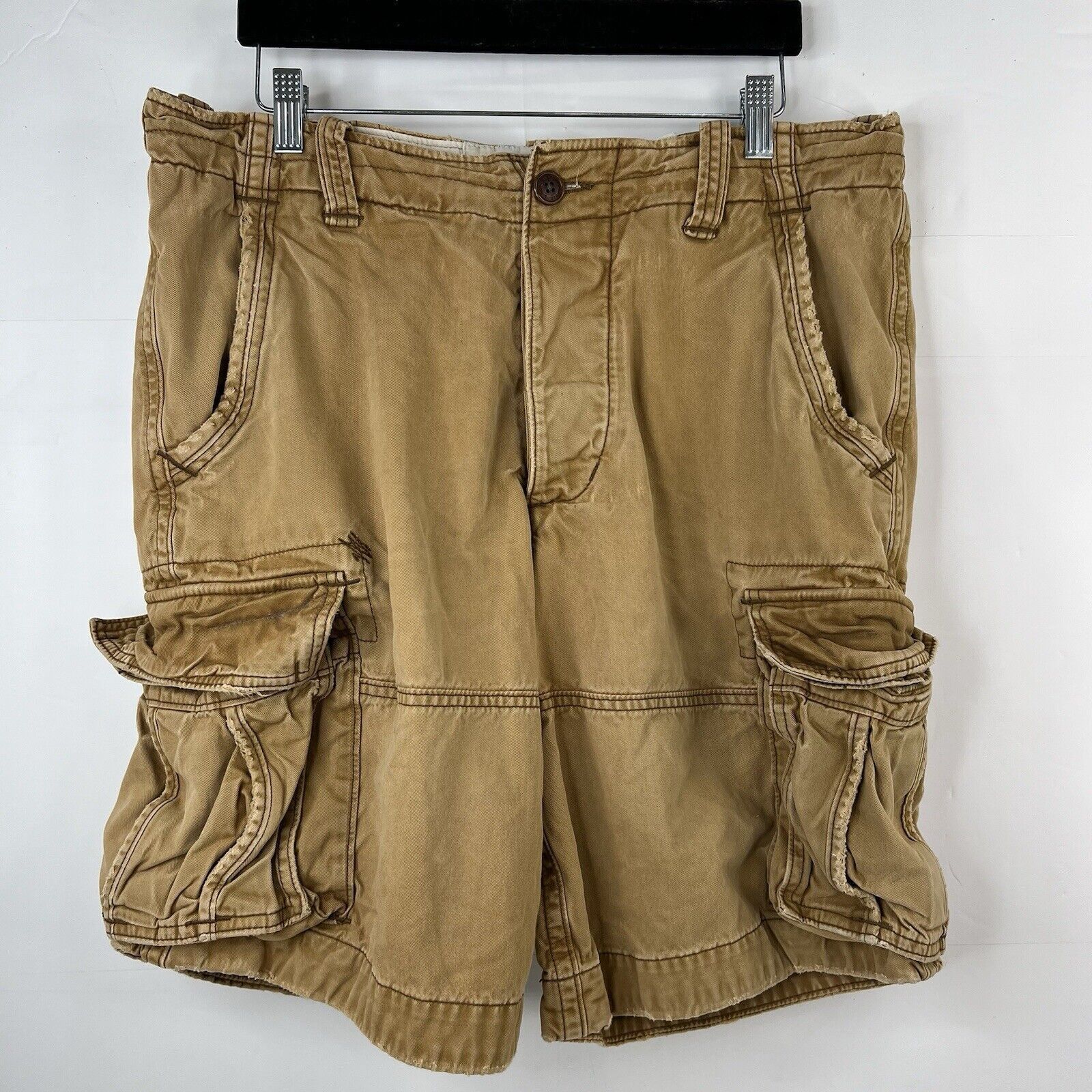 Abercrombie & Fitch Y2K Abercrombie Fitch 32 Cargo Shorts Baggy Distressed Heavy Size US 32 / EU 48 - 2 Thumbnail