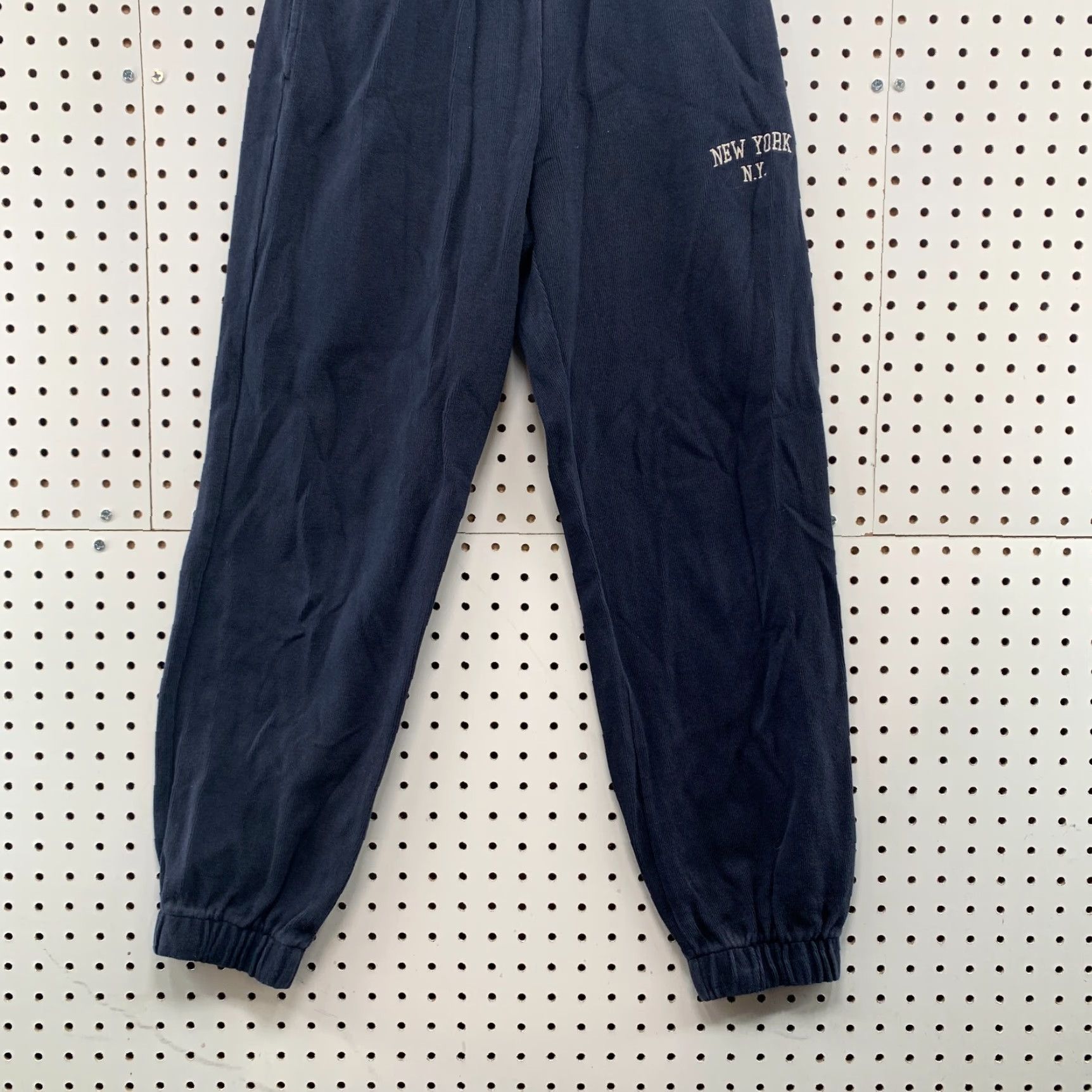 Vintage VINTAGE John Galt Sweatpants Womens One Size Navy Blue Fleece 25x28 NY NY Size 42" / US 20 - 5 Thumbnail