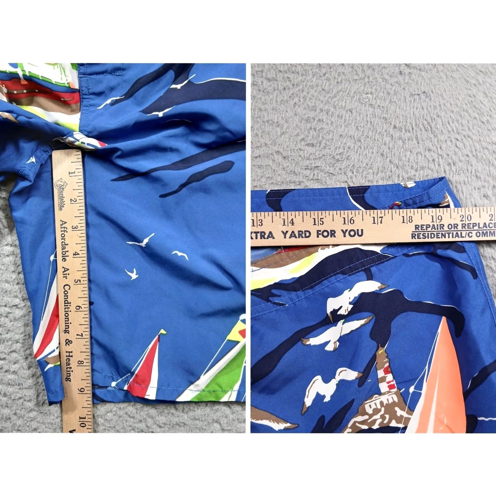 RLX Ralph Lauren VINTAGE RLX Ralph Lauren Nautical Sailboat Print Board Shorts Mens 40 Blue Poly EUC Size US 40 / EU 56 - 5 Thumbnail