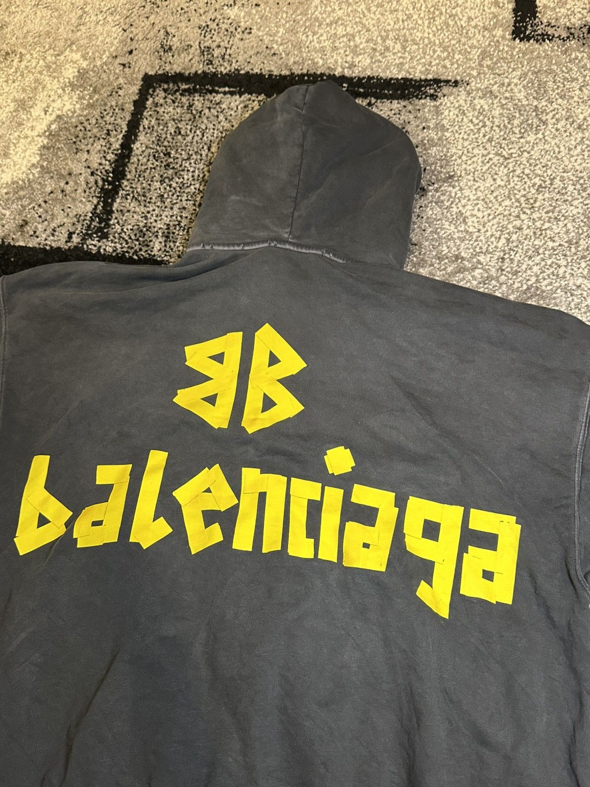 Balenciaga Tape Type Ripped Pocket Zip-Up Hoodie (Summer 23) Size US S / EU 44-46 / 1 - 5 Thumbnail