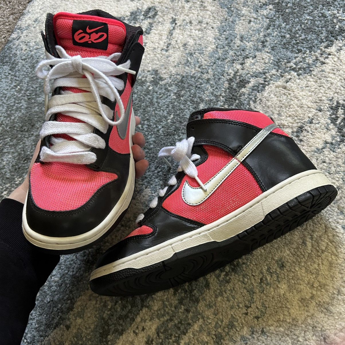 Nike × Vintage 342257-605 2011 NiKE 6.0 DUNK Hi BLACK SATiN HOT PiNK CANVAS Size US 9 / IT 39 - 6 Thumbnail