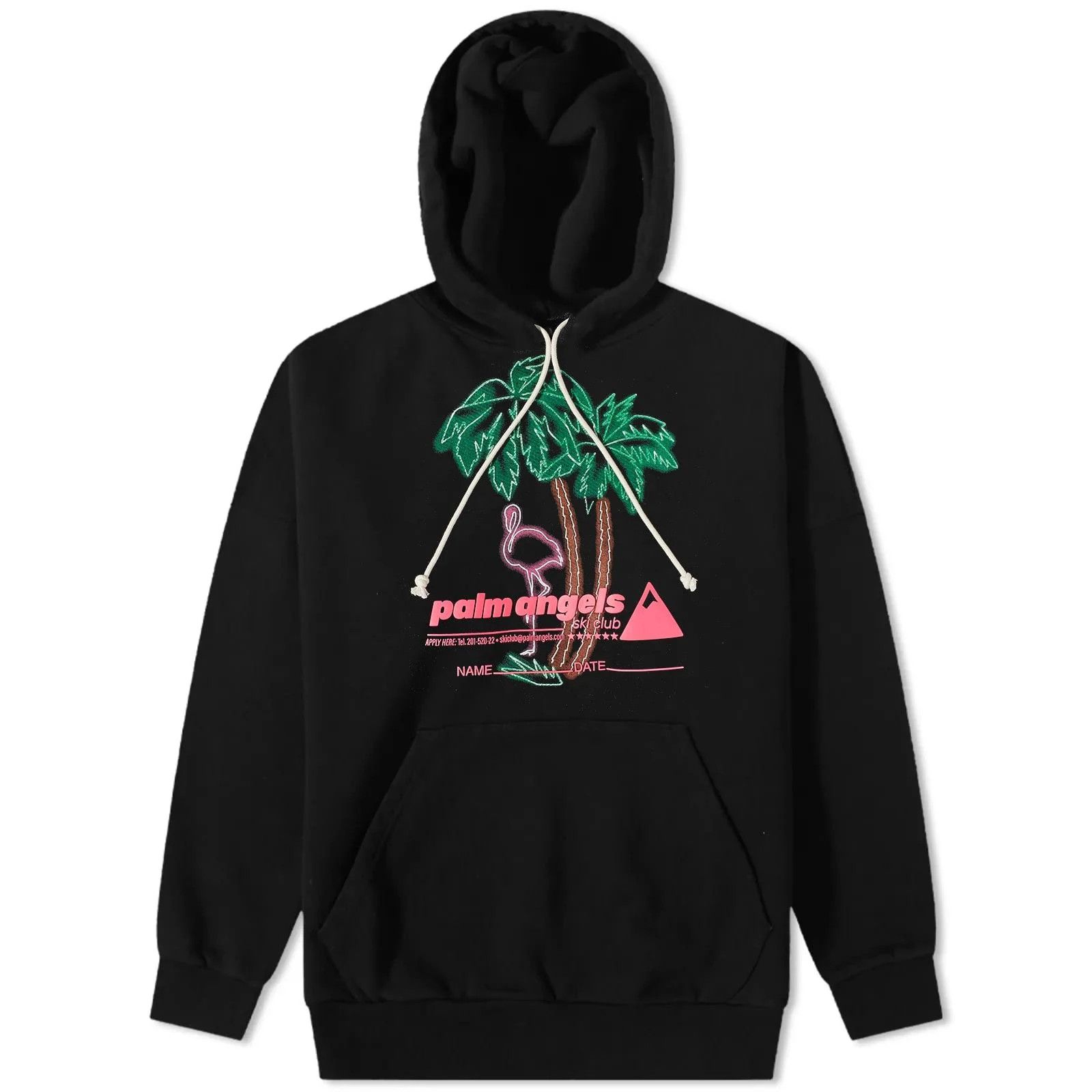 image of Palm Angels O1Mle0424 Ski Club Hoodies In Black, Men's (Size Medium)