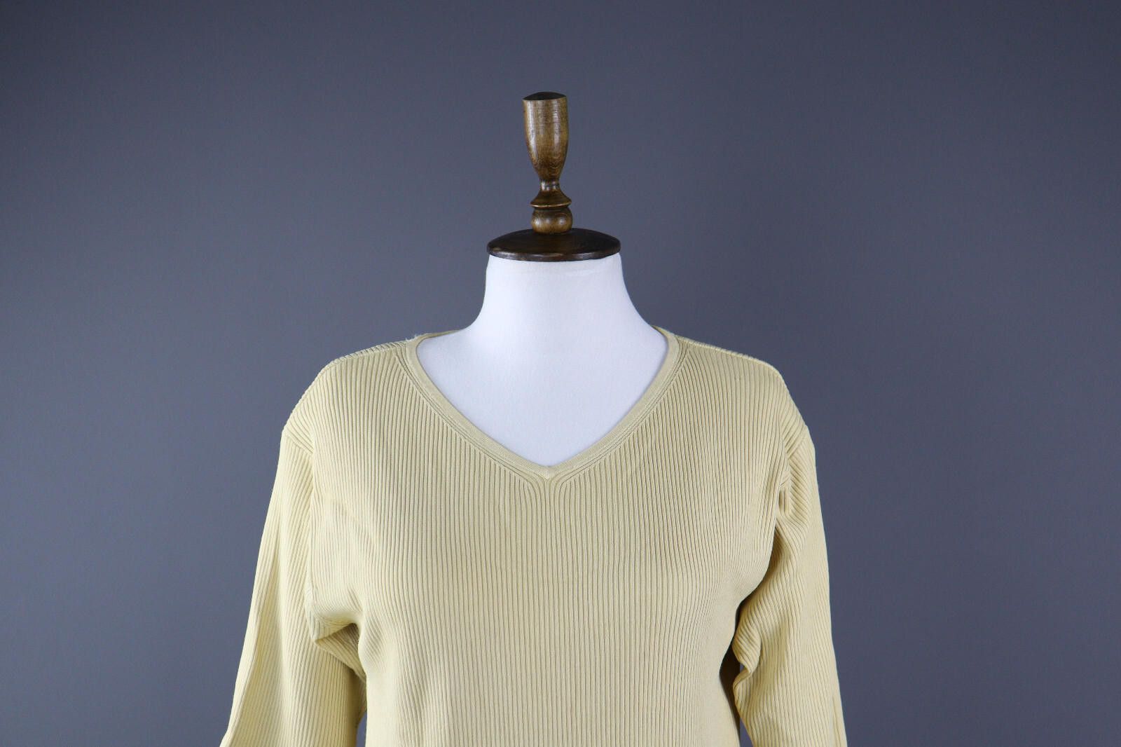 Designer Ladies Elisa Cavaletti Basic Ribbed Blouse Pullover Top Size M / US 6-8 / IT 42-44 - 2 Thumbnail